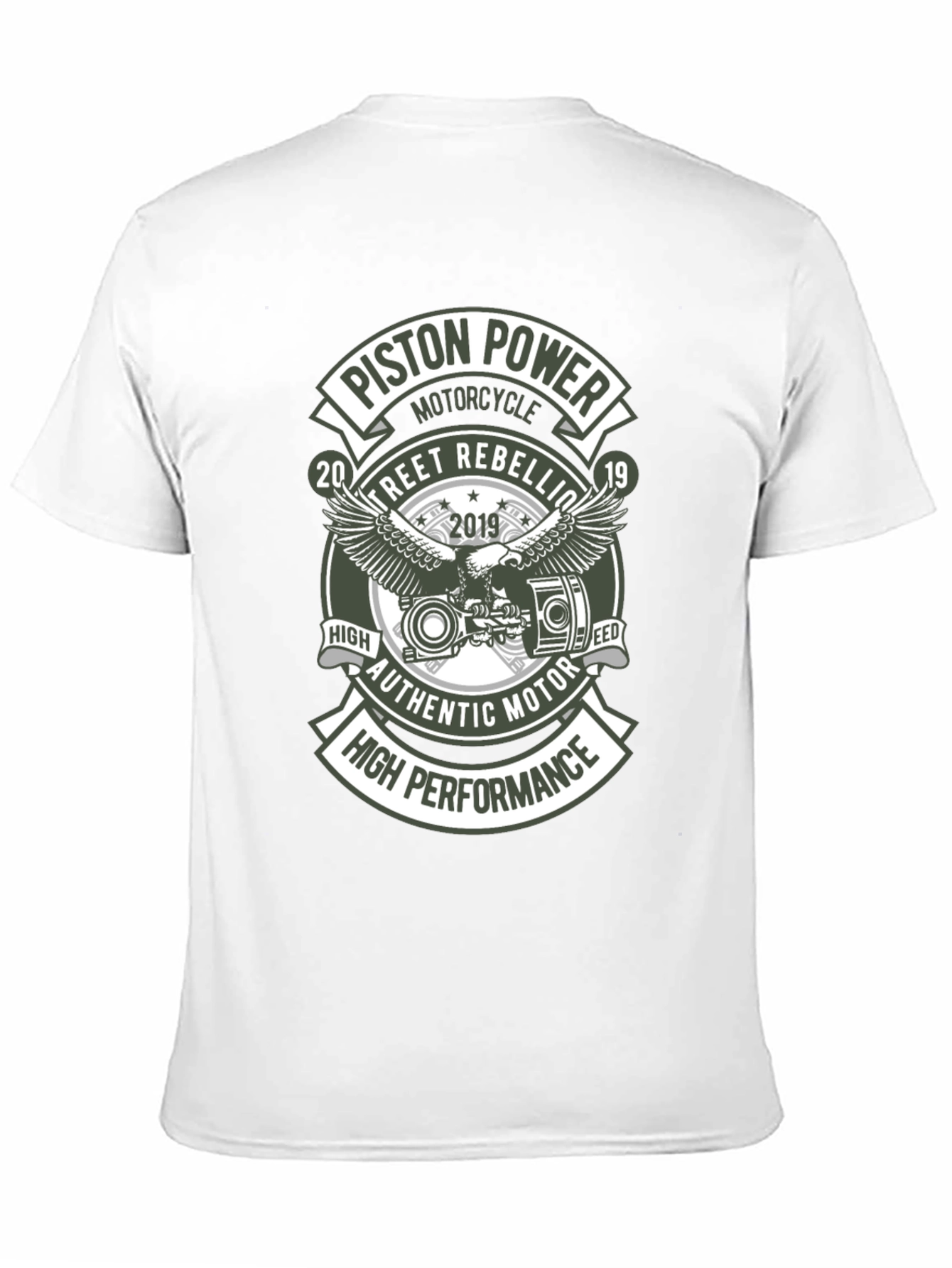 Black Piston Power Motorcycle T-Shirt - Street Rebellion view 11