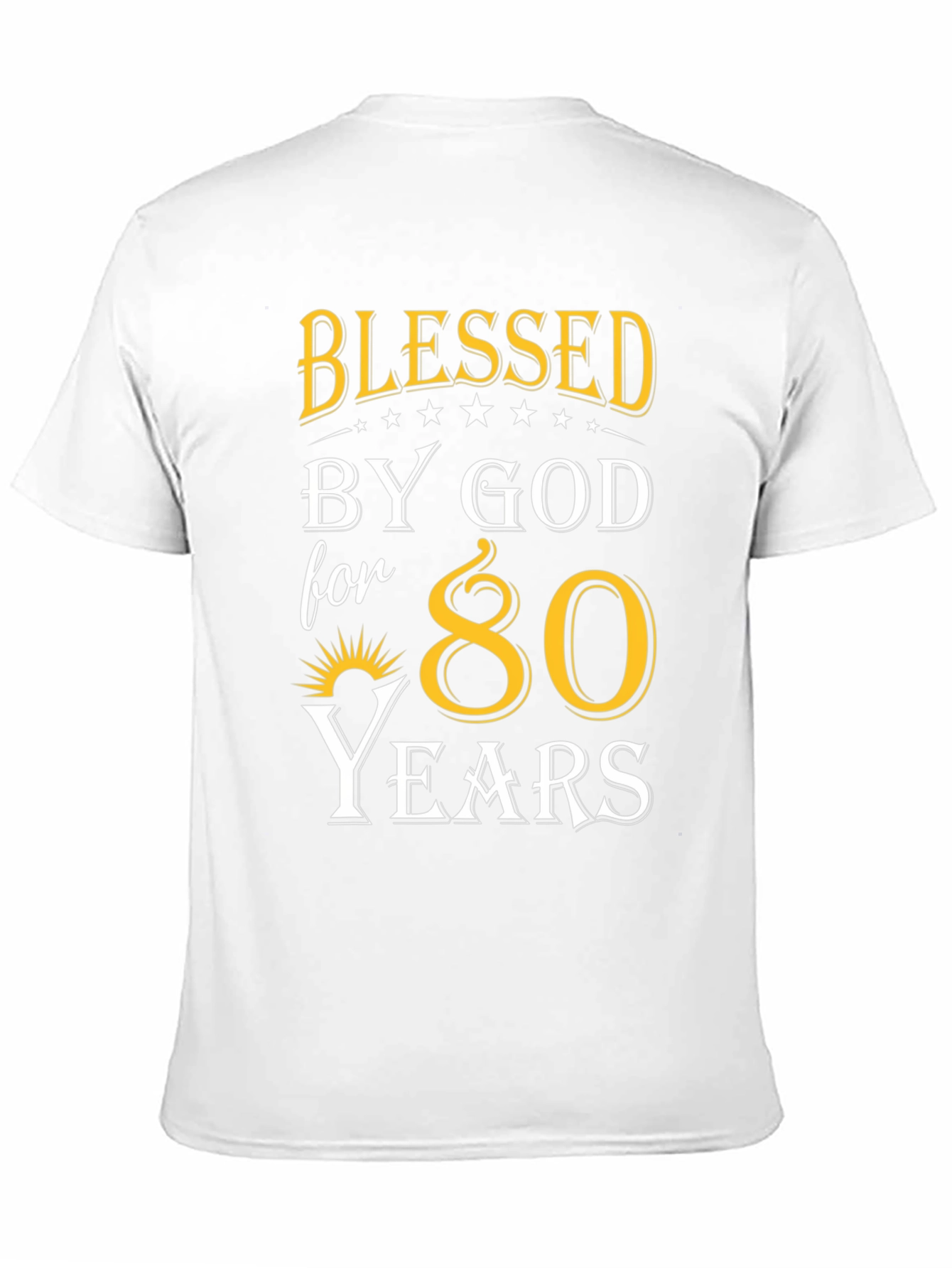 Black Blessed by God 80 Years T-Shirt view 11