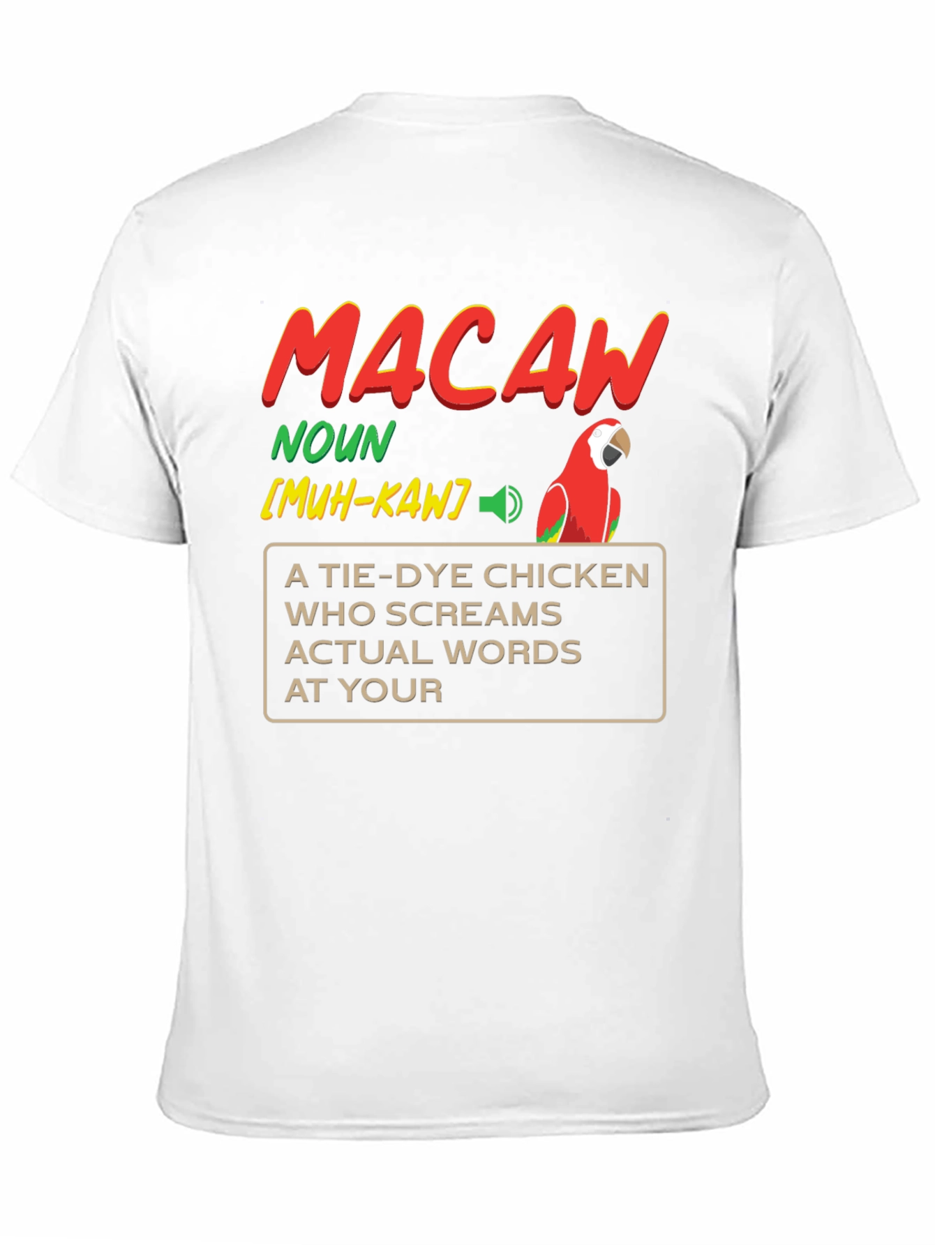 Black Macaw Definition Graphic T-Shirt - Novelty Bird Lover Tee view 11