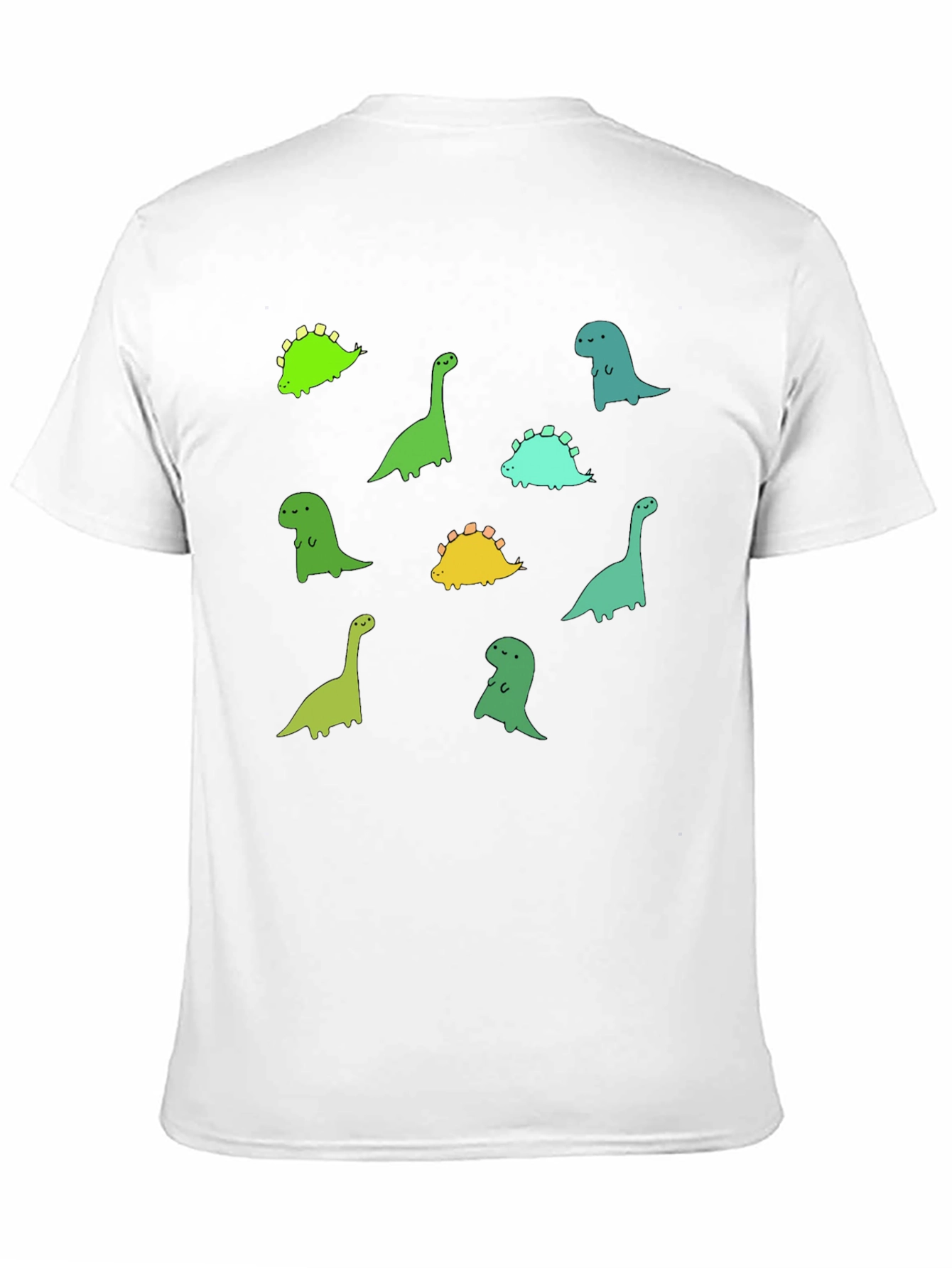 Black Cute Dinosaur Print Black T-Shirt view 11