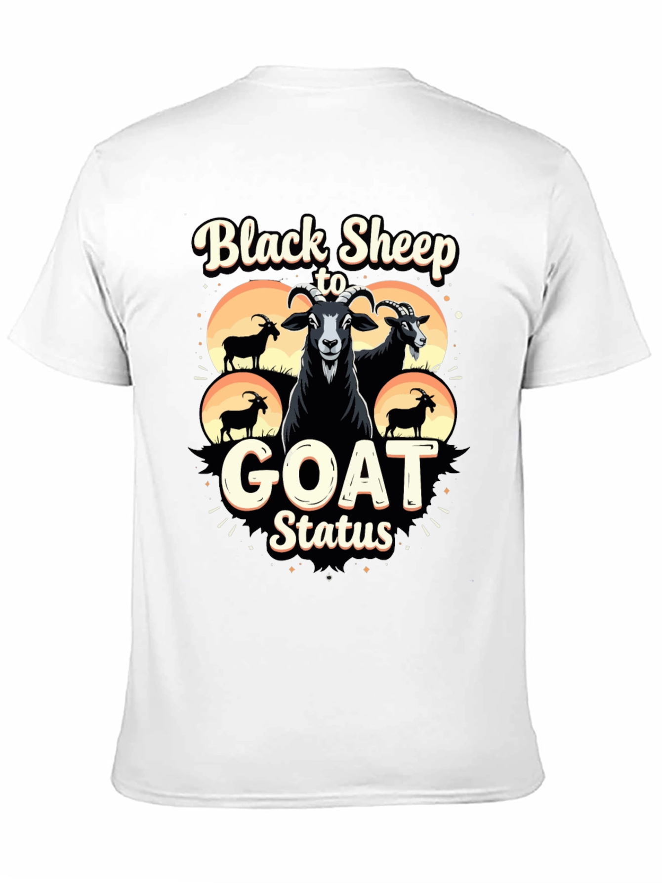 Black Black Sheep to Goat Status Graphic Tee view 11