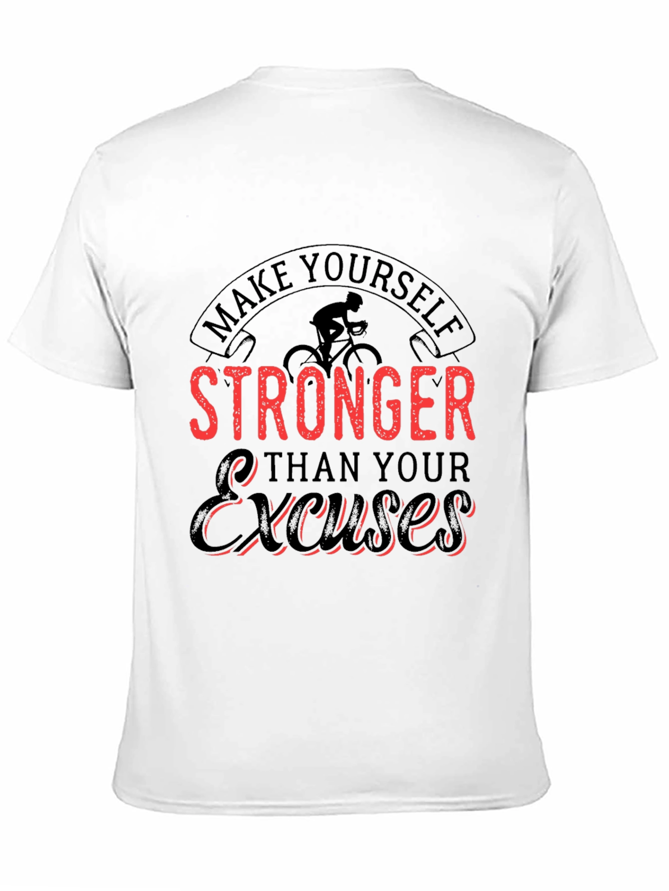 Motivational Black T-Shirt - Stronger Than Excuses - 11