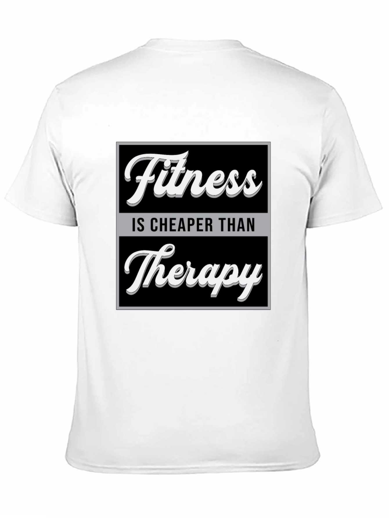 Black Fitness is Cheaper Than Therapy Graphic T-Shirt view 11