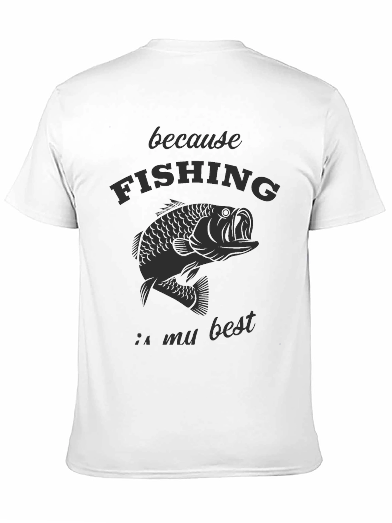 Black Fishing is My Best T-Shirt, Bass Graphic Tee, Men's Black Shirt view 11