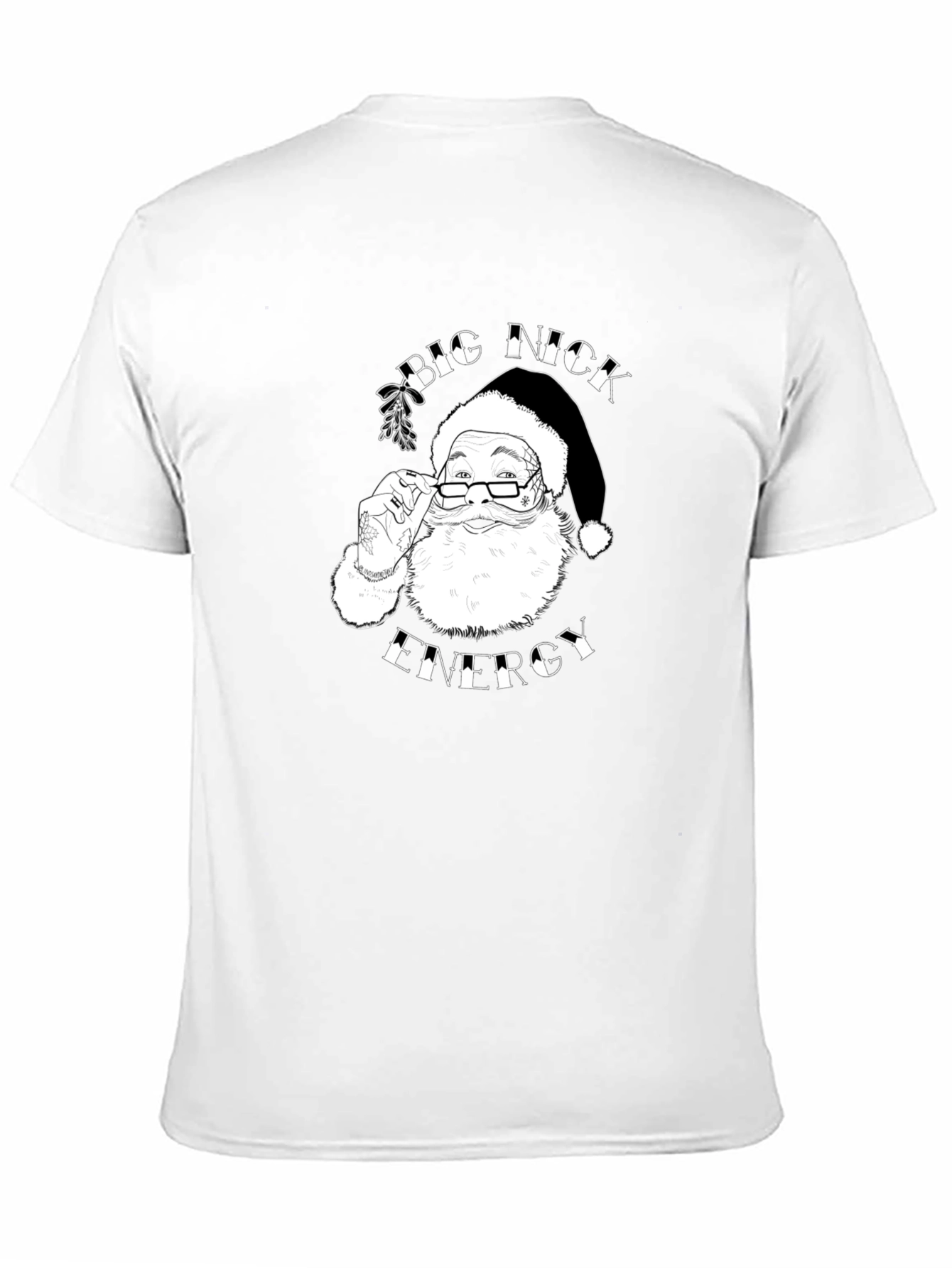 Black Big Nick Energy Santa T-Shirt - Christmas Humor Tee view 11