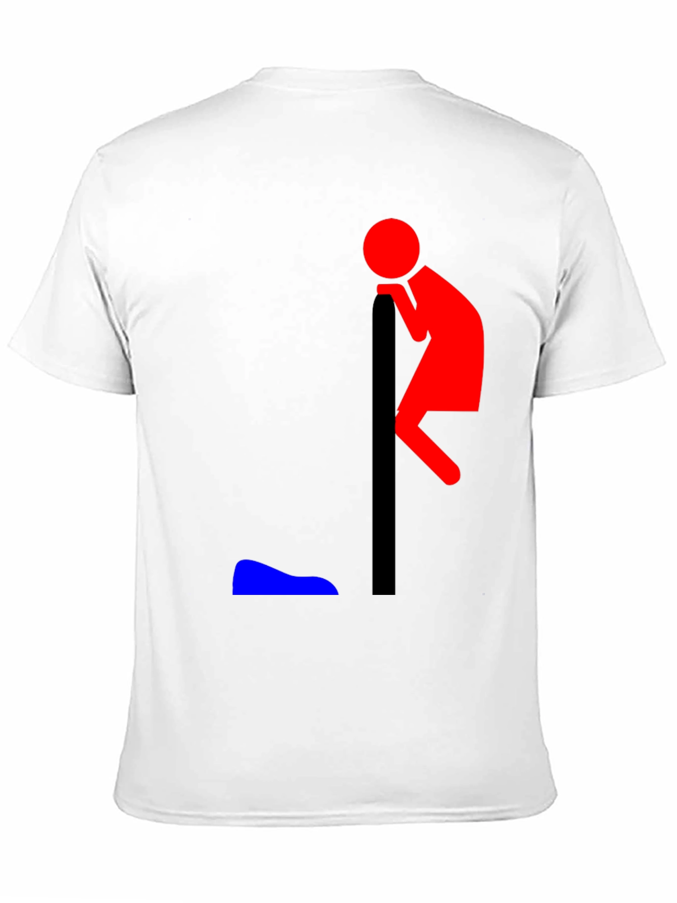 Black Funny Leaning Man Graphic T-Shirt view 11