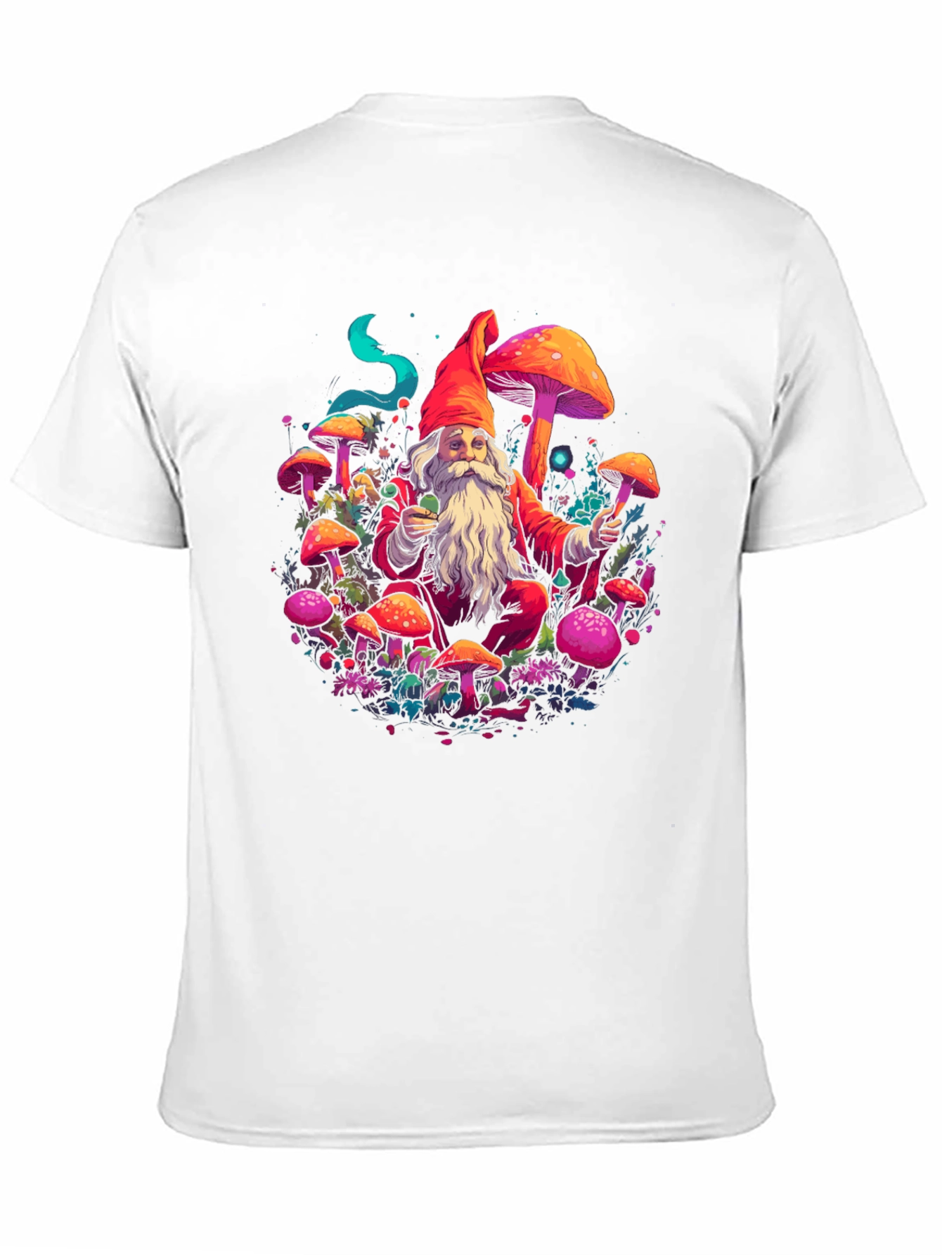 Black Mushroom Gnome Graphic Tee - Funky Design view 11