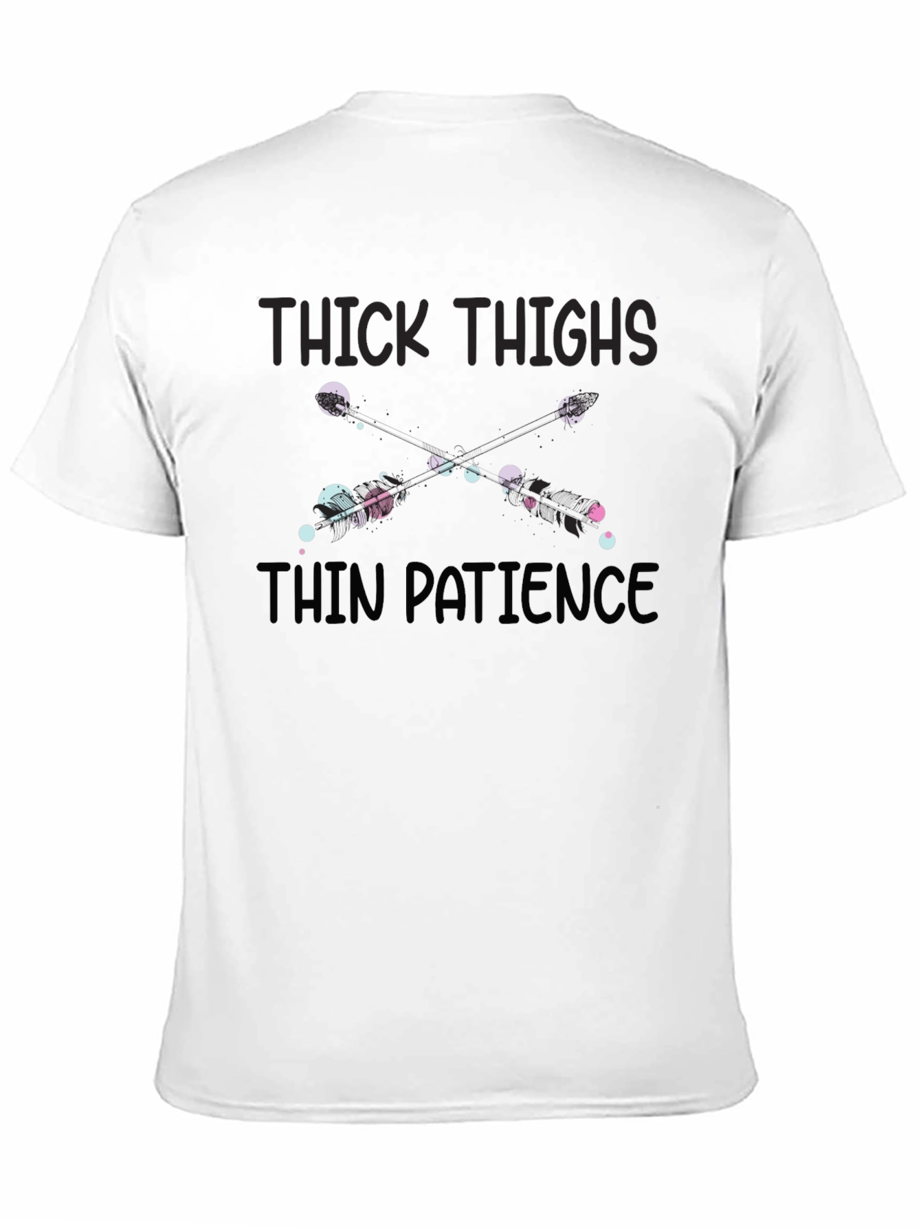 Black Thick Thighs Thin Patience Graphic T-Shirt view 11