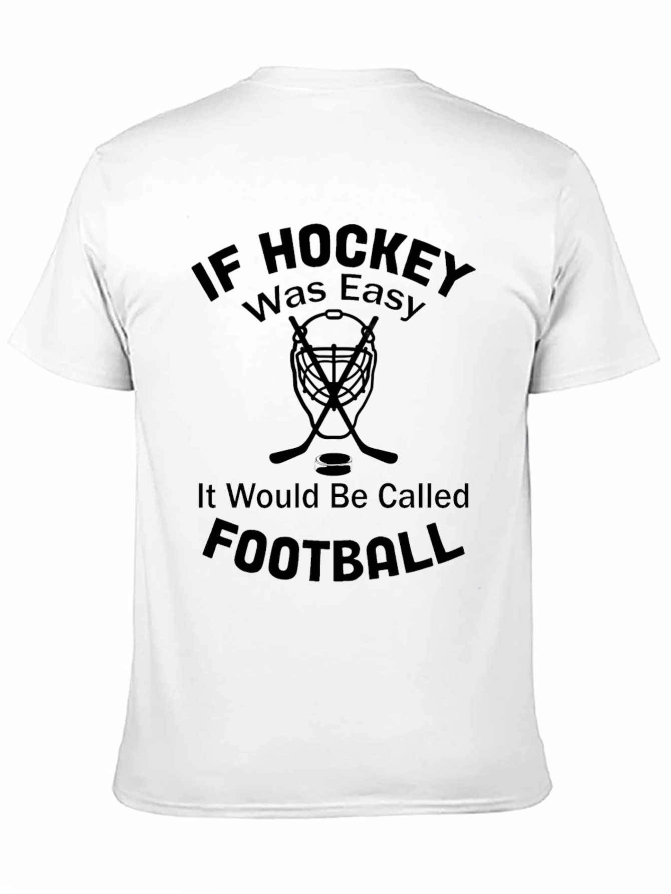 Black Hockey vs Football T-Shirt - Men's Black Graphic Tee view 11