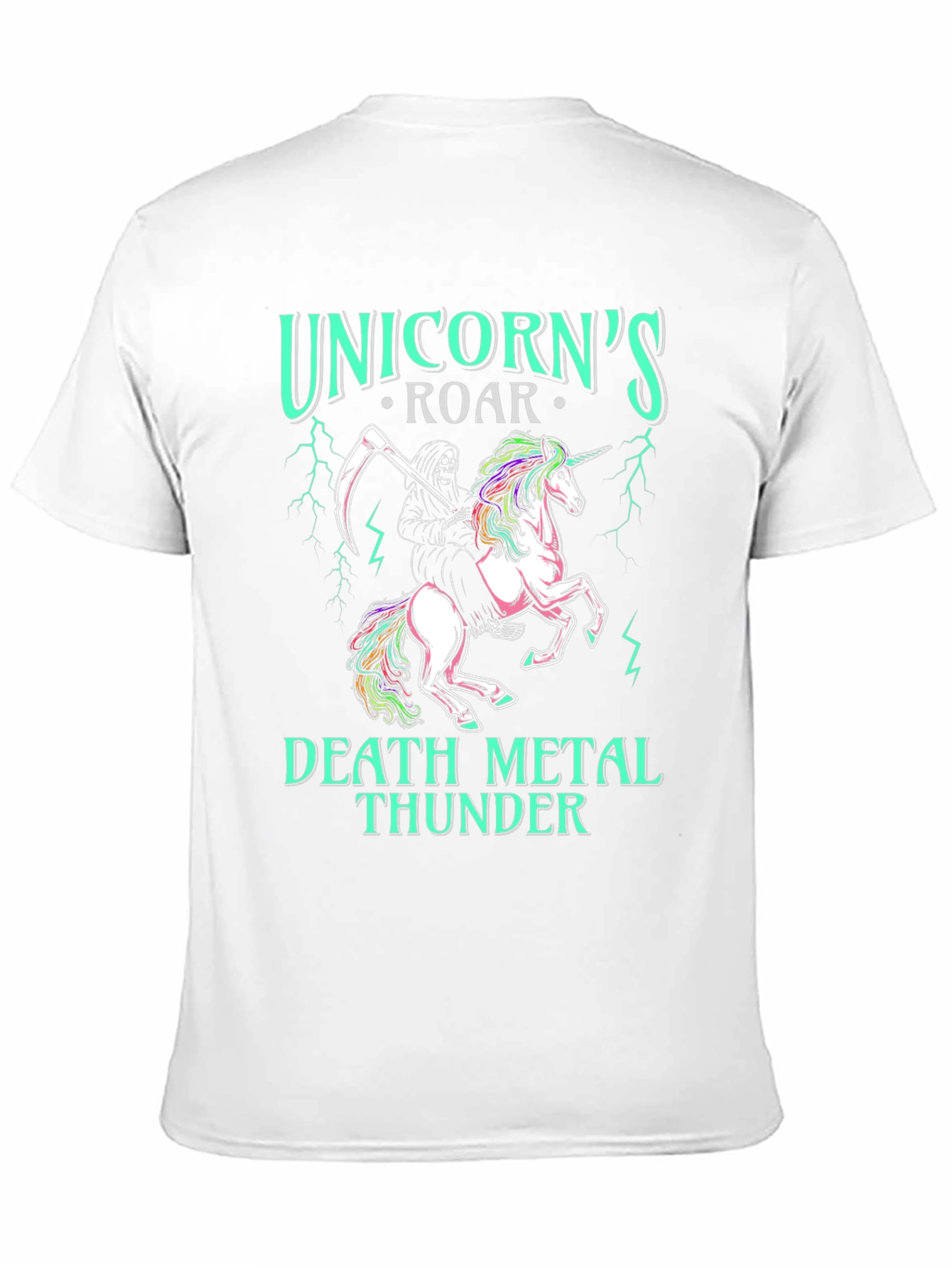 Black Unicorn's Roar Death Metal Thunder T-Shirt view 11
