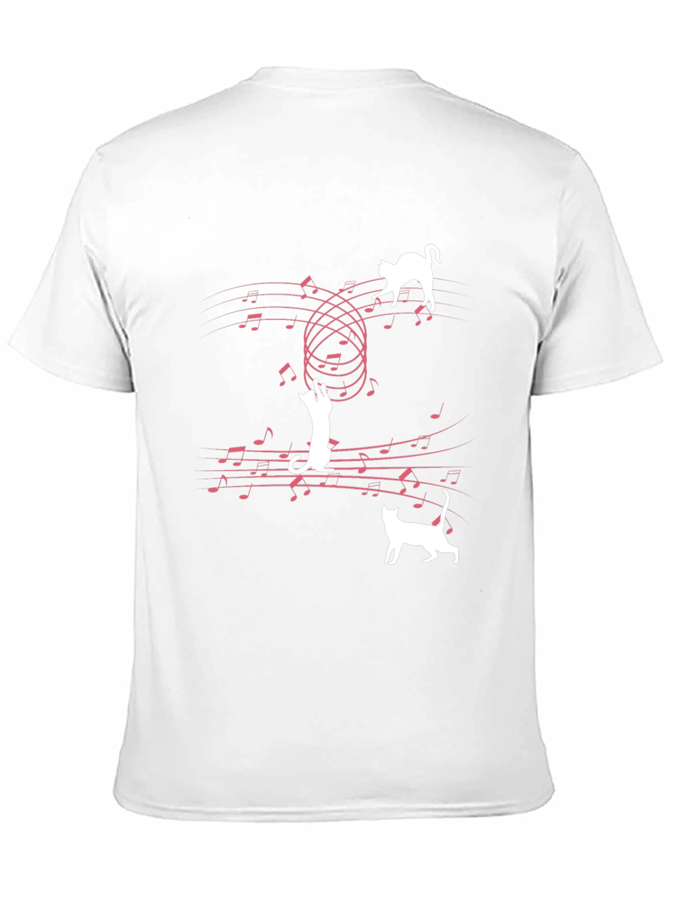 Black Musical Cats T-Shirt - Playful Feline Design view 11