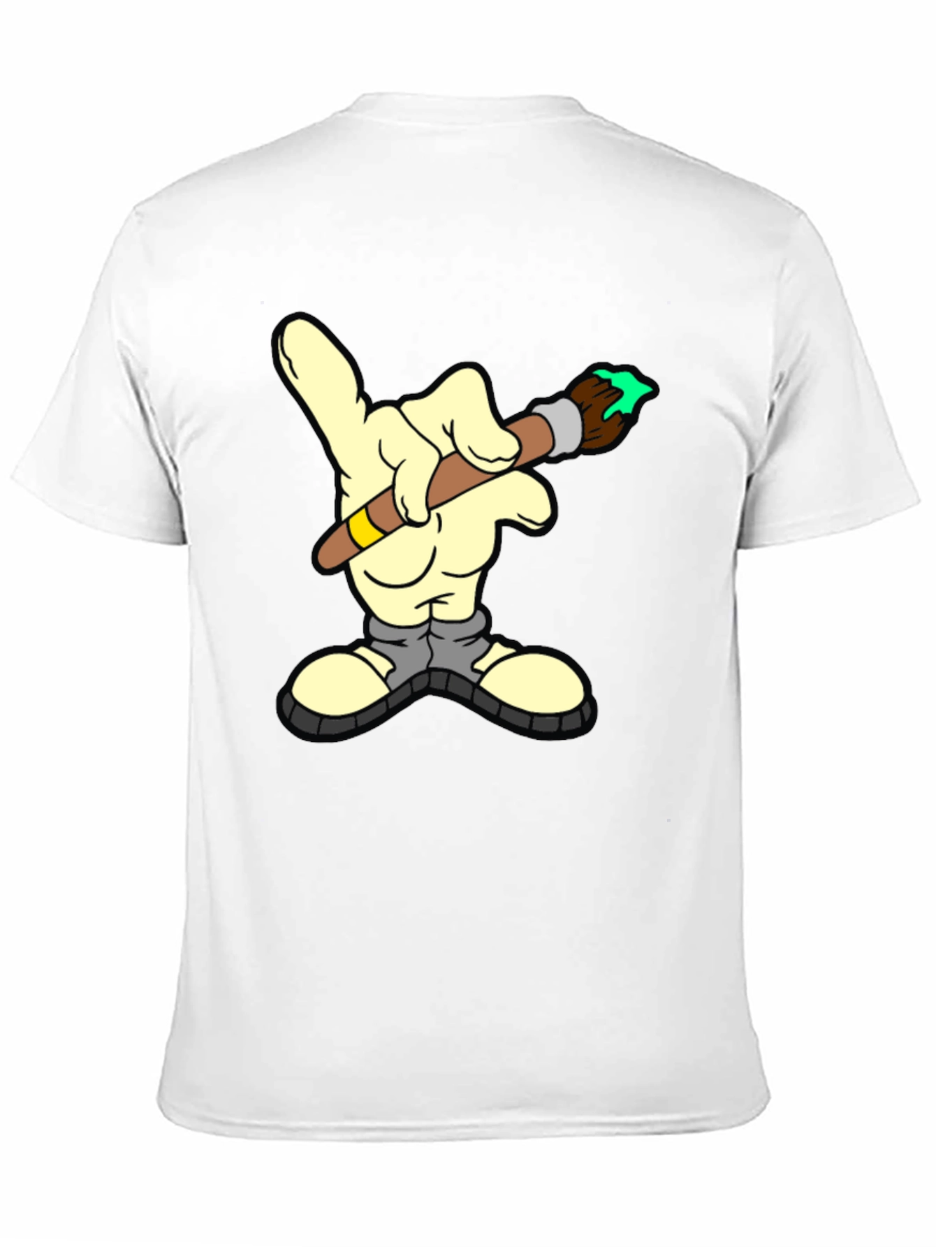 Black Cartoon Hand Painter Black T-Shirt view 11