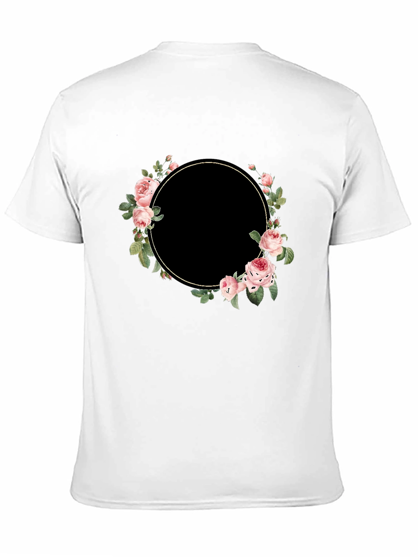 Black Floral Wreath Black T-Shirt - Stylish and Unique view 11