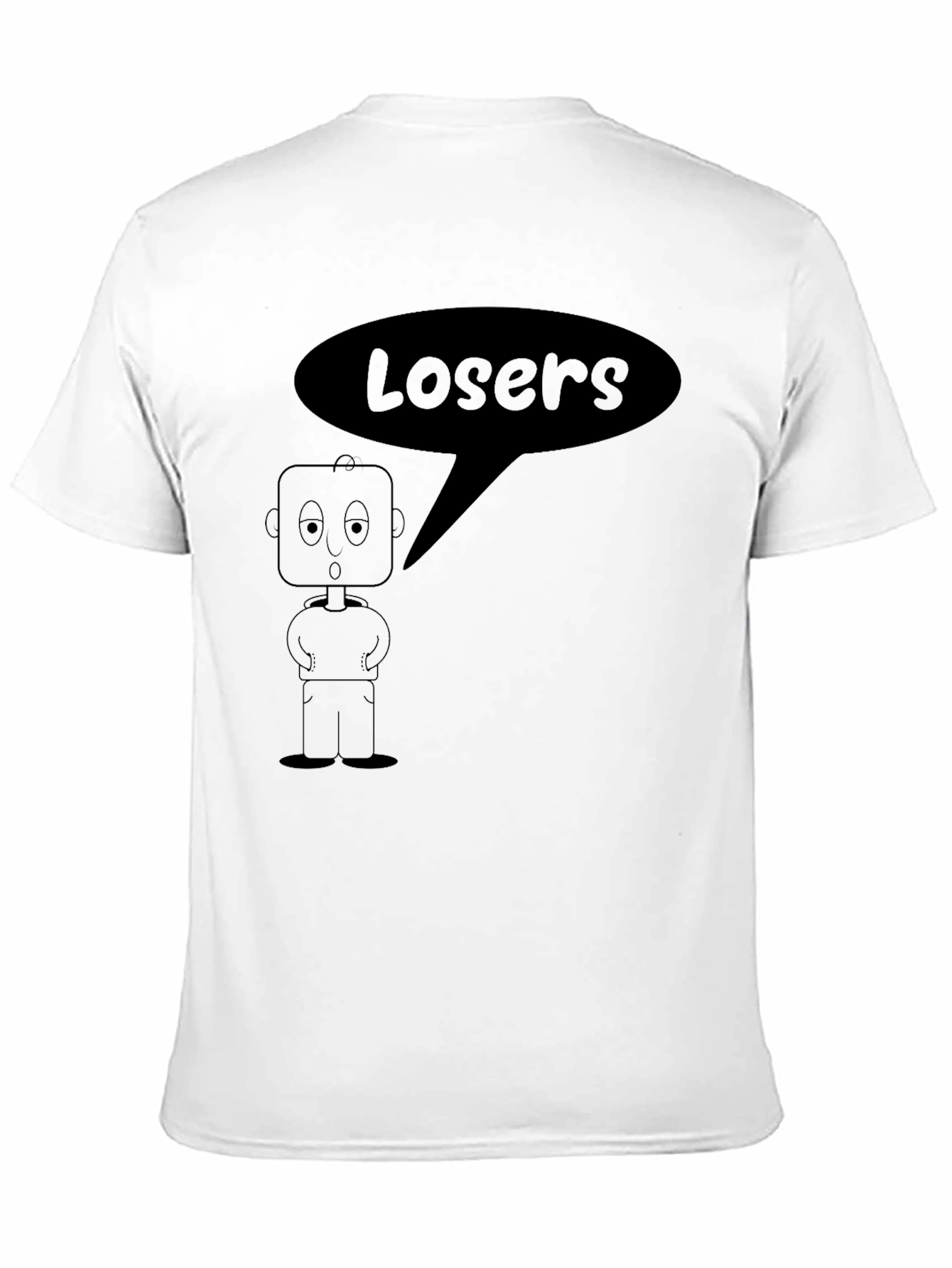 Black Losers Robot Graphic Tee - Mens Black T-Shirt view 11