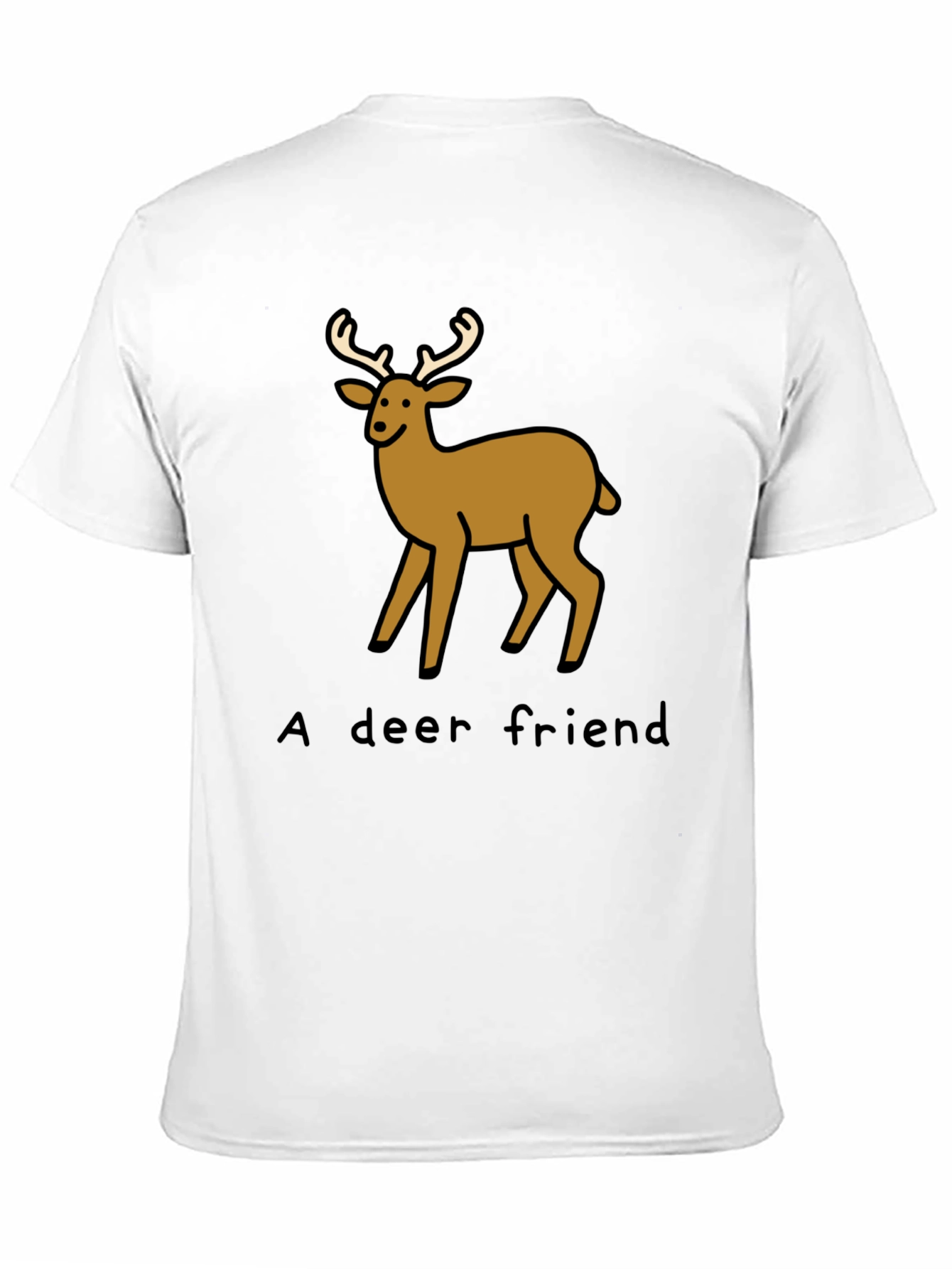 Black A Deer Friend Graphic Tee - Soft Black Cotton view 11
