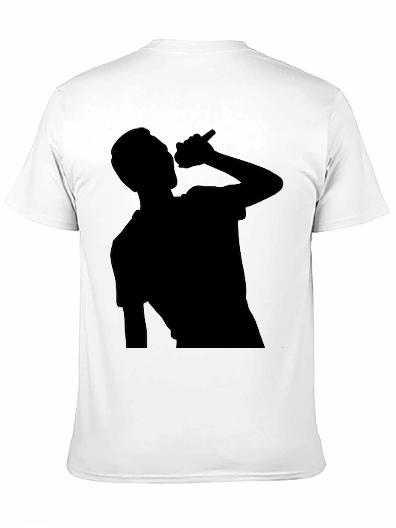 Black Silhouette Singer Graphic Tee - Black Cotton T-Shirt view 11