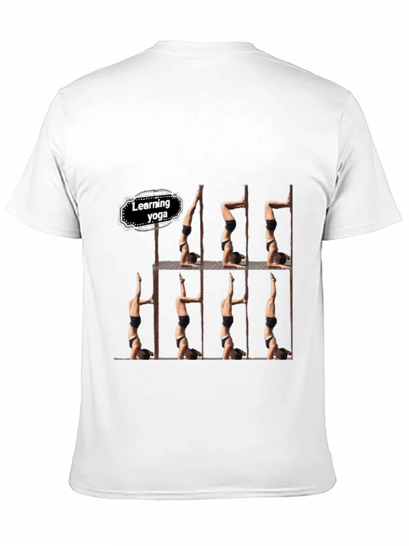 Black Learning Yoga Black T-Shirt - Headstand Pose view 11