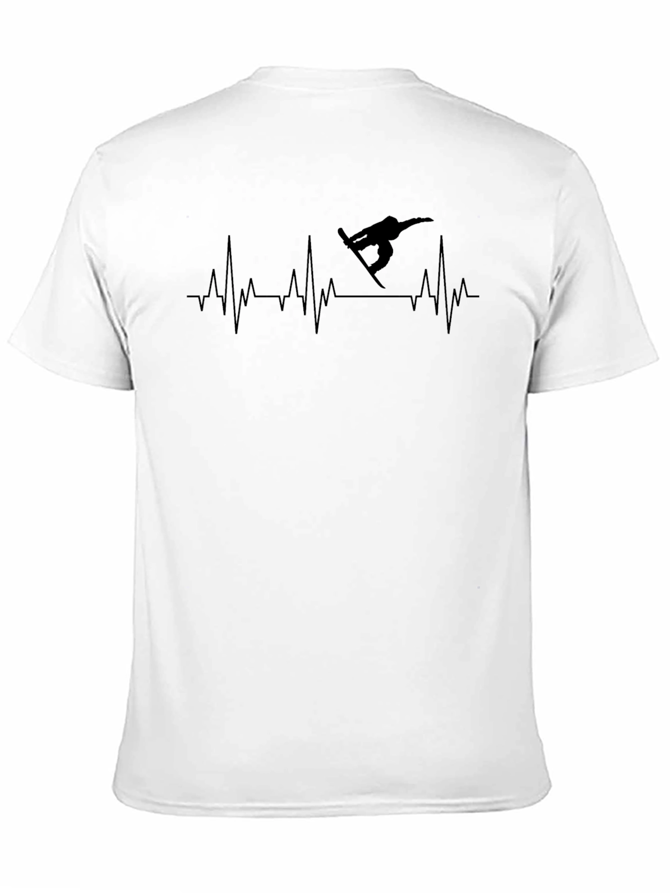 Black Snowboard Heartbeat Black T-Shirt view 11