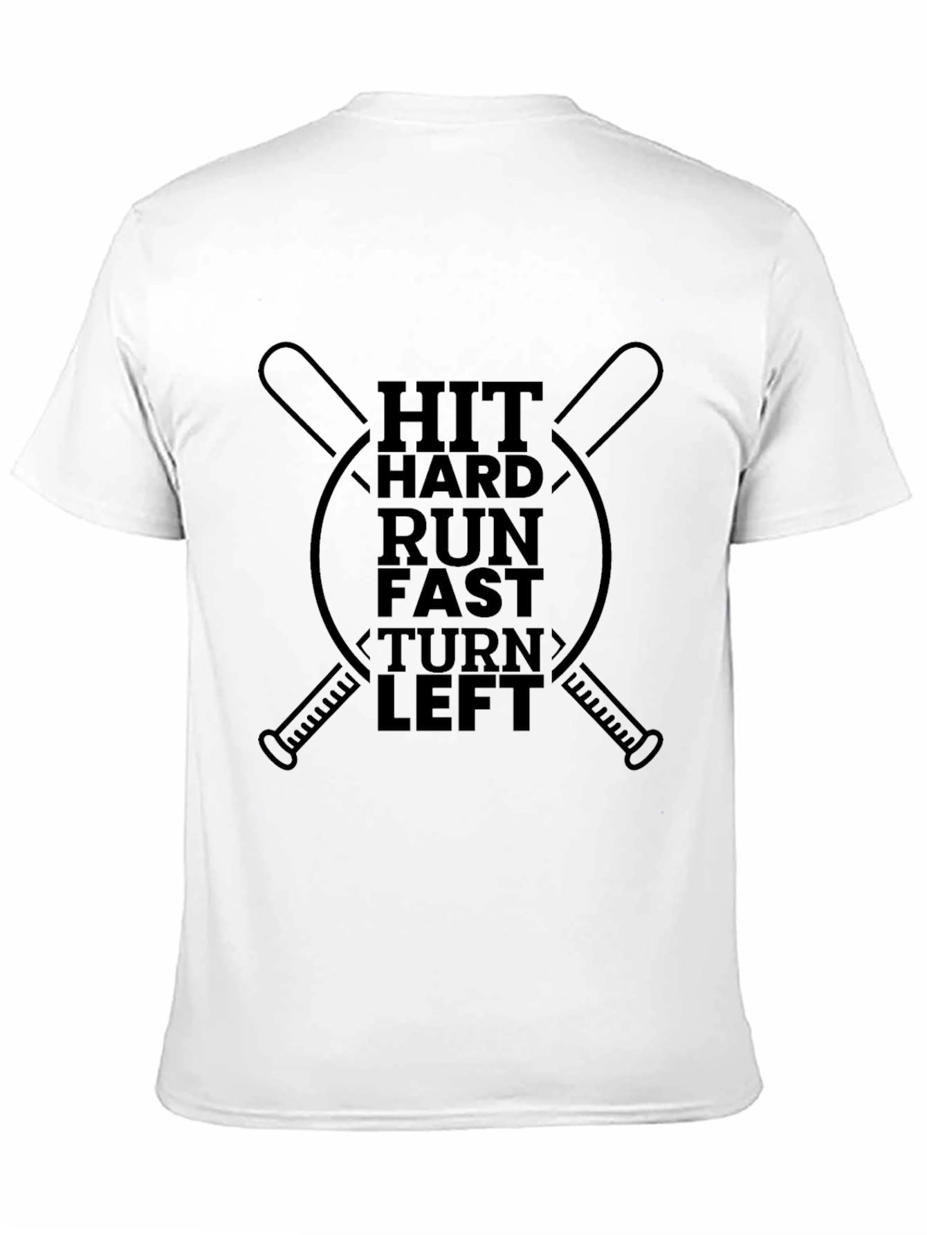 Black Baseball Hit Hard Run Fast T-Shirt view 11