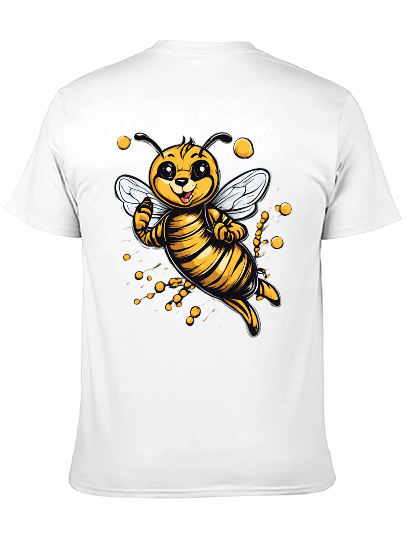 Black Cute Cartoon Bee Graphic T-Shirt view 11
