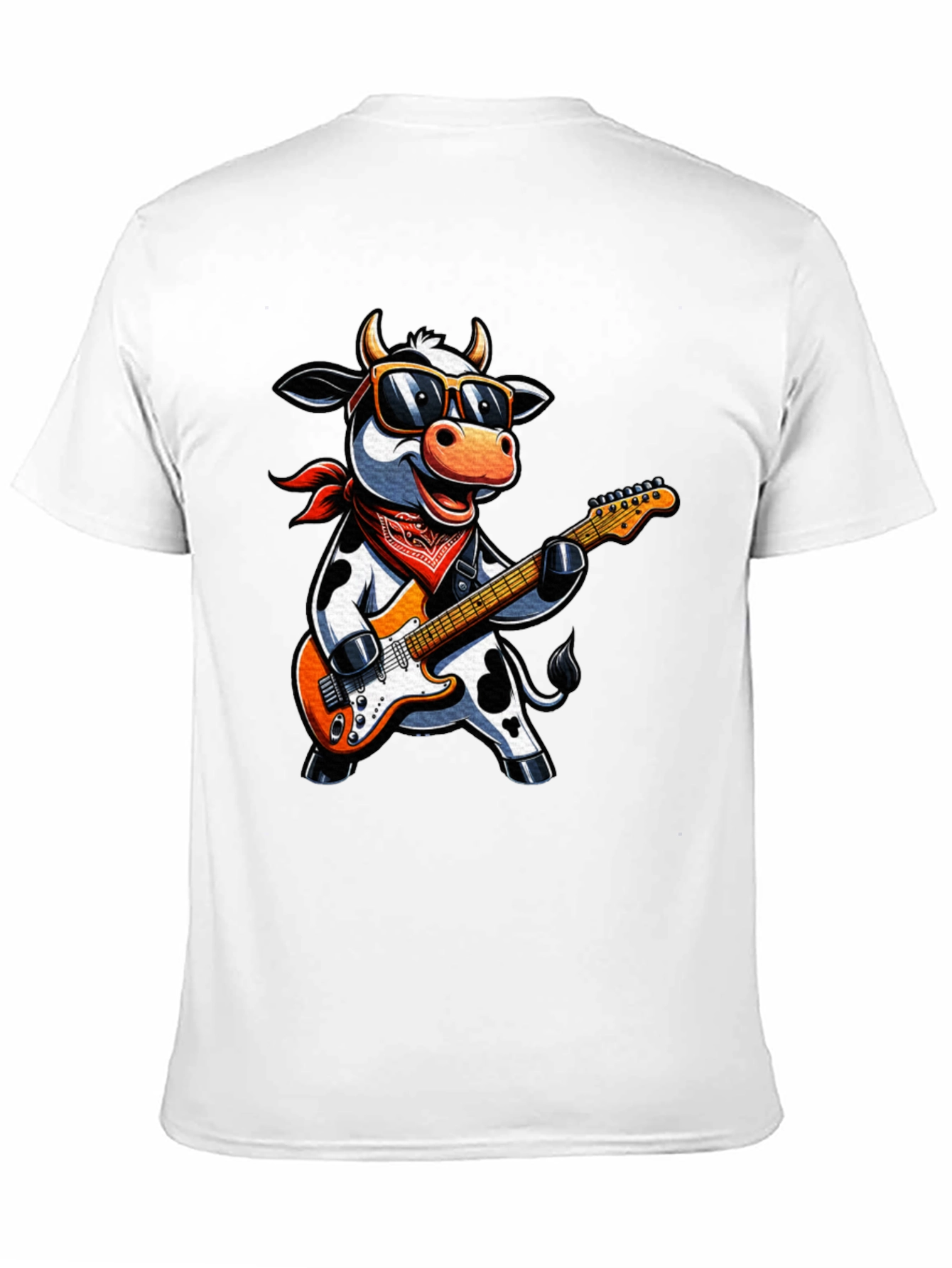Black Cool Cow Guitarist Graphic Tee - Rock On! view 11