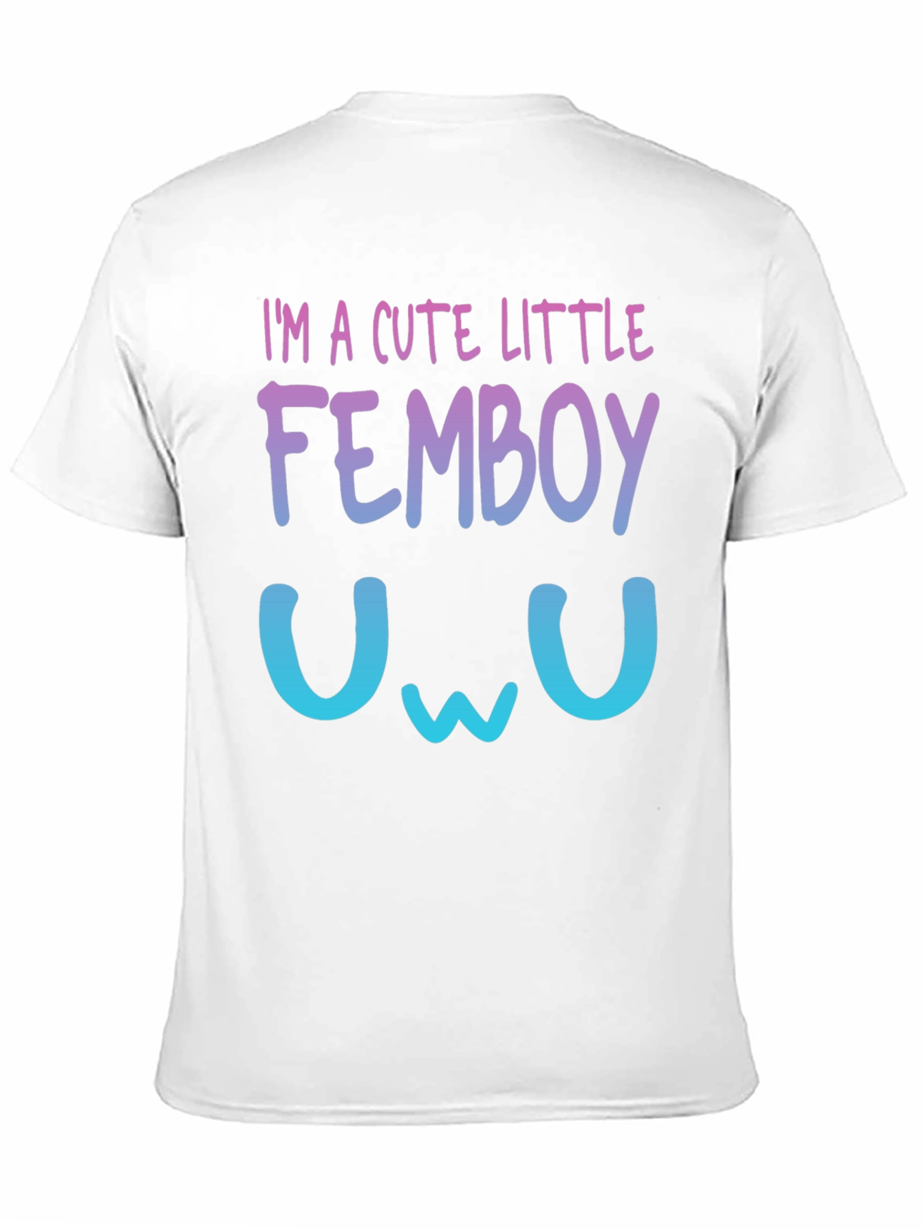 Black Cute Little Femboy T-Shirt - Gradient Design view 11