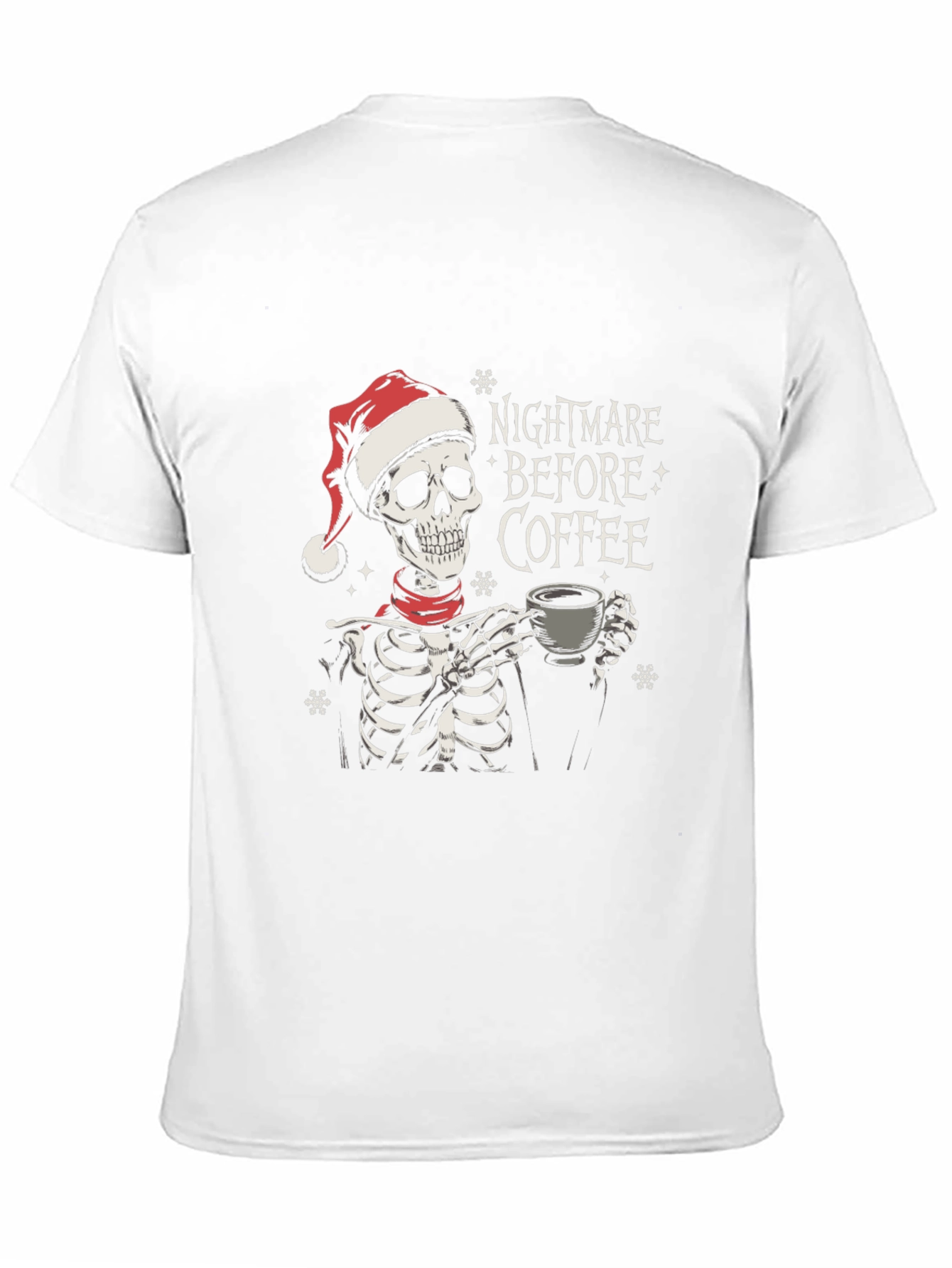 Black Nightmare Before Coffee Skeleton Holiday T-Shirt view 11