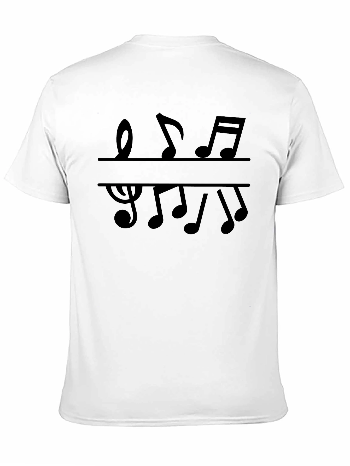 Black Musical Note T-Shirt - Black Cotton Tee for Music Lovers view 11