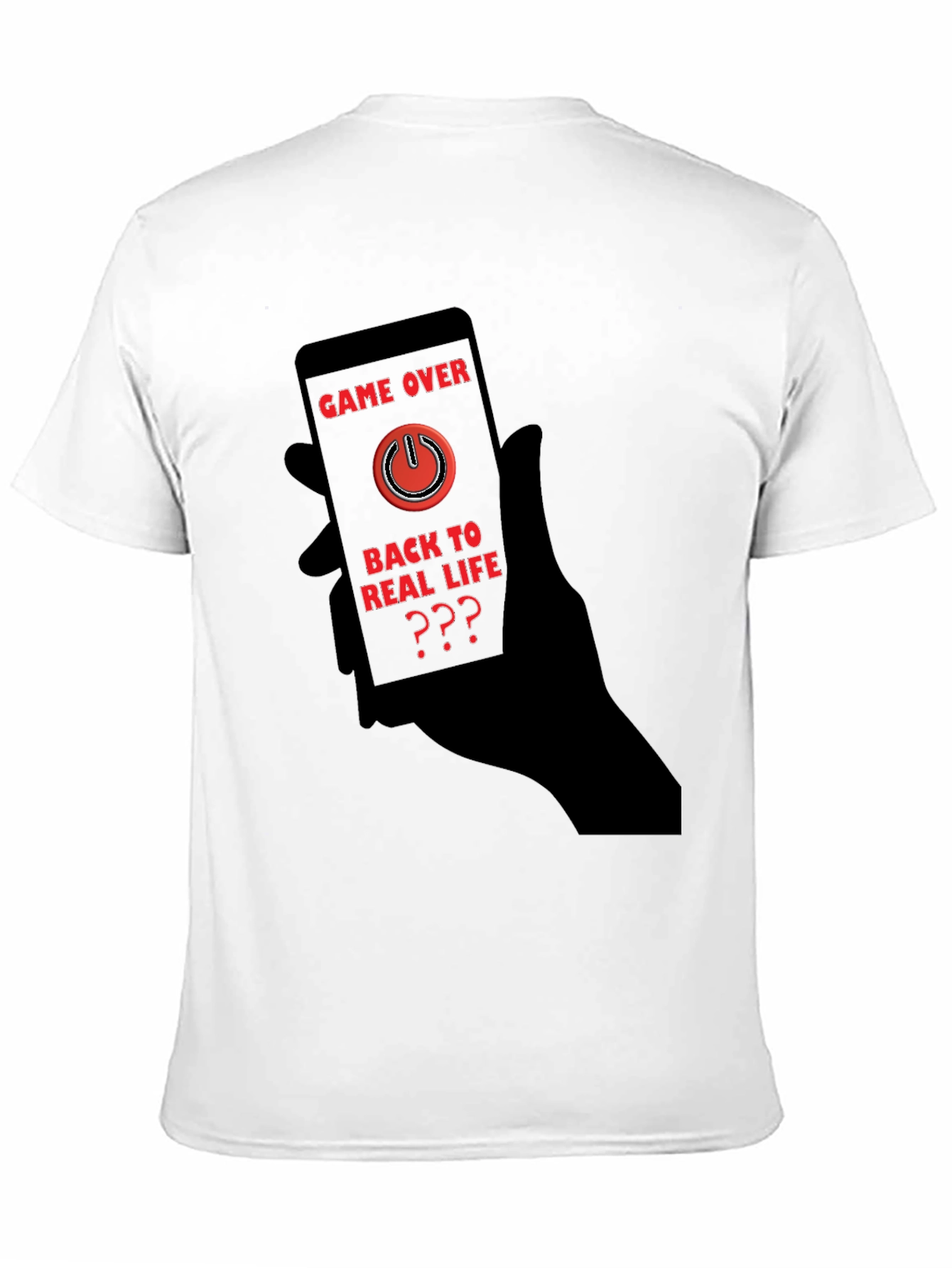 Black Game Over Black T-Shirt - Back to Real Life? view 11