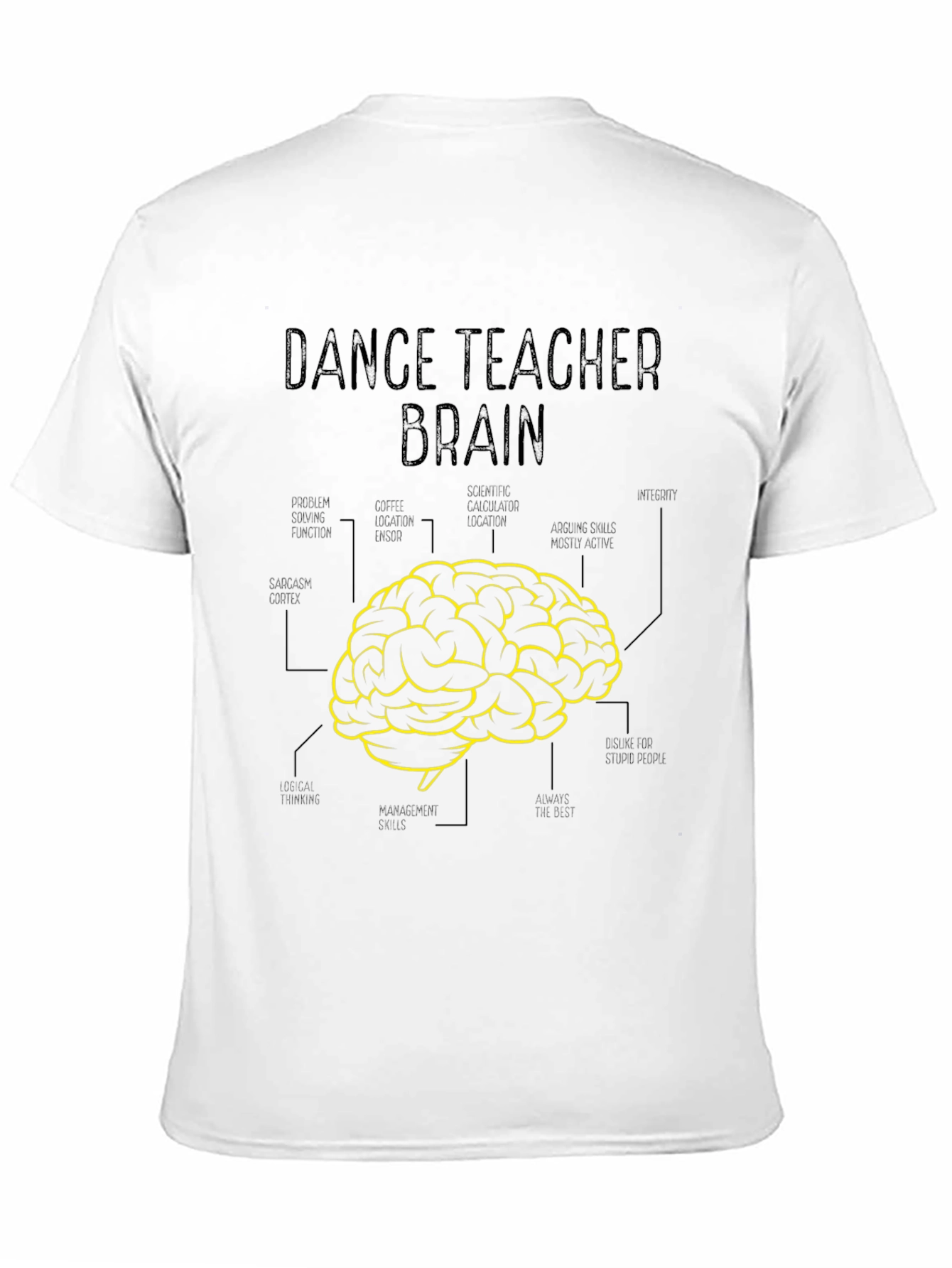 Black Dance Teacher Brain T-Shirt - Funny Teaching Gift view 11