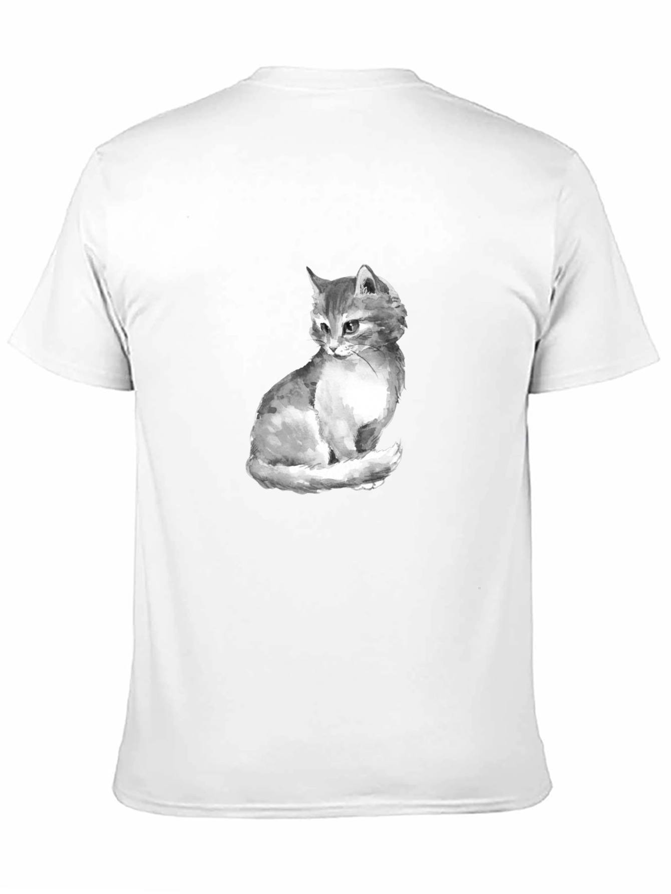 Black Cat Portrait Graphic Tee - Black Unisex T-Shirt view 11