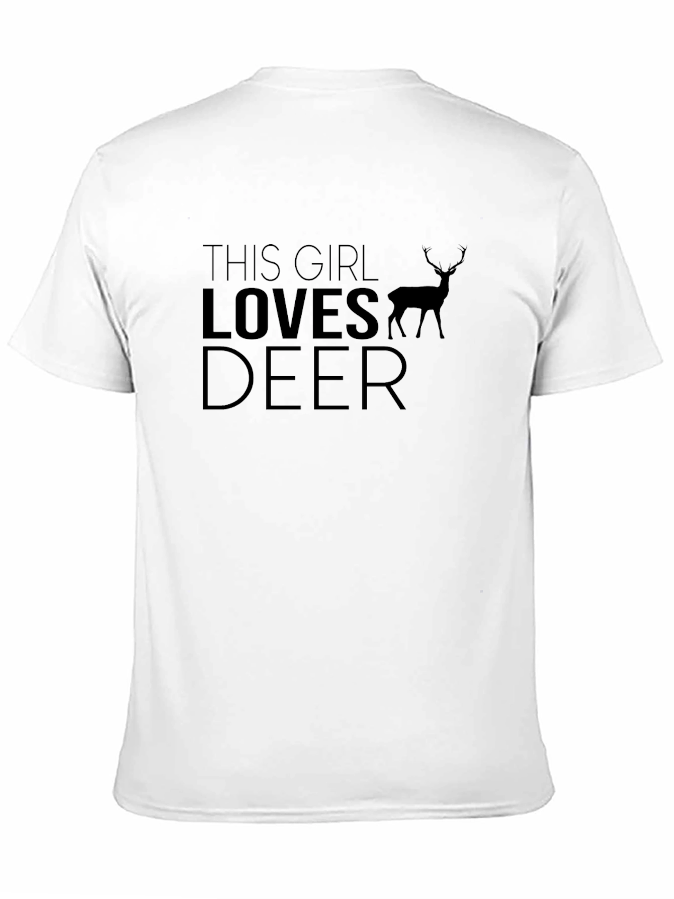 Black This Girl Loves Deer Graphic Tee - Black Crewneck Shirt view 11