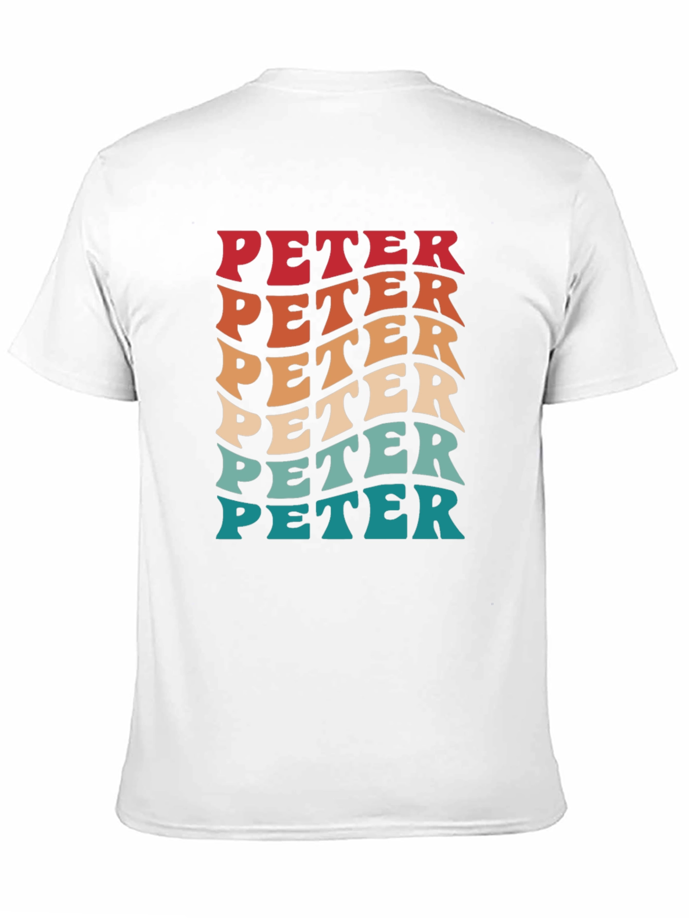 Black Retro 'PETER' Graphic Tee - Cool Personalized T-Shirt view 11