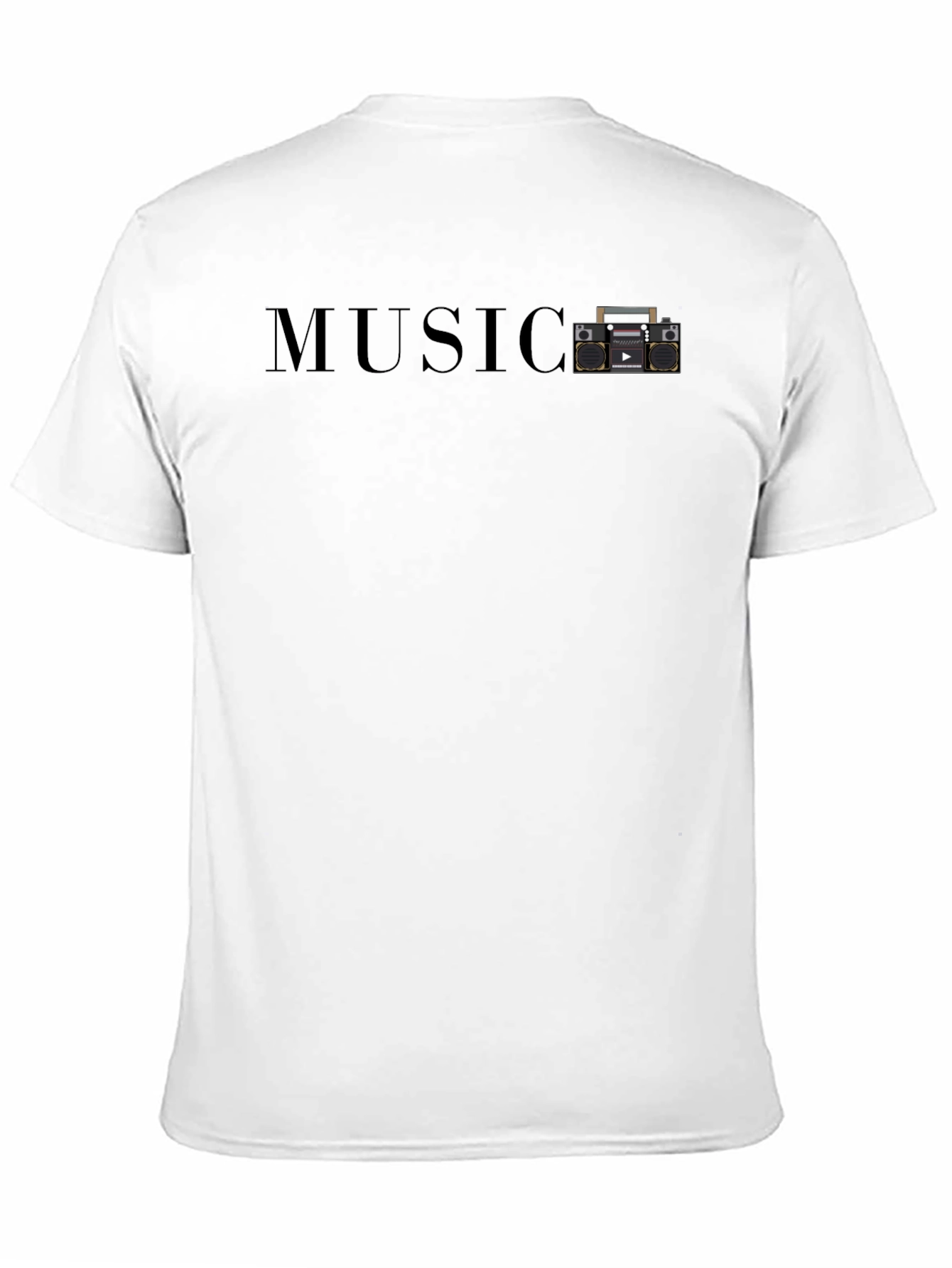 Black Retro Boombox Music T-Shirt view 11