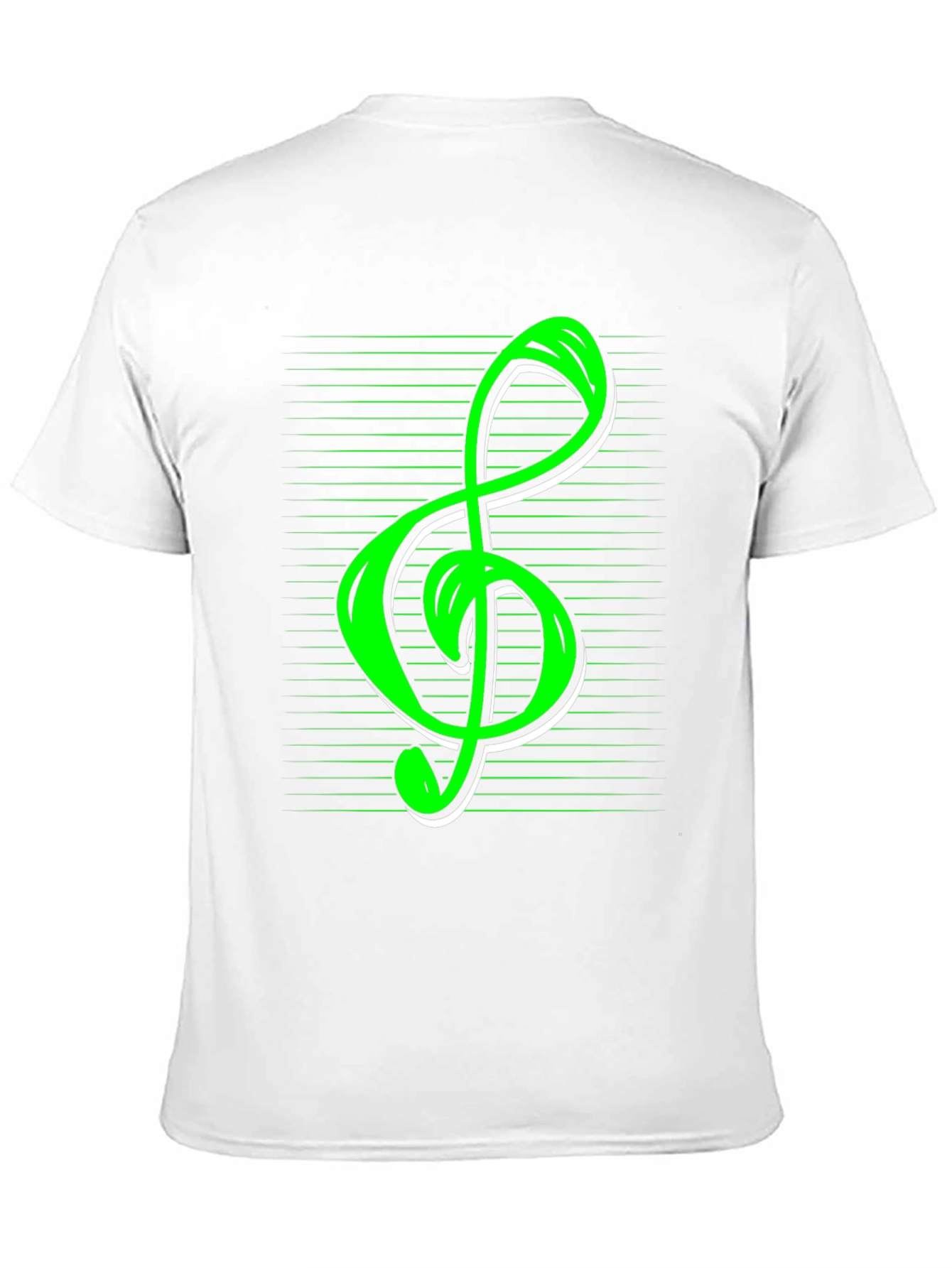 Green Treble Clef Graphic Tee - Music Lover T-Shirt - 11