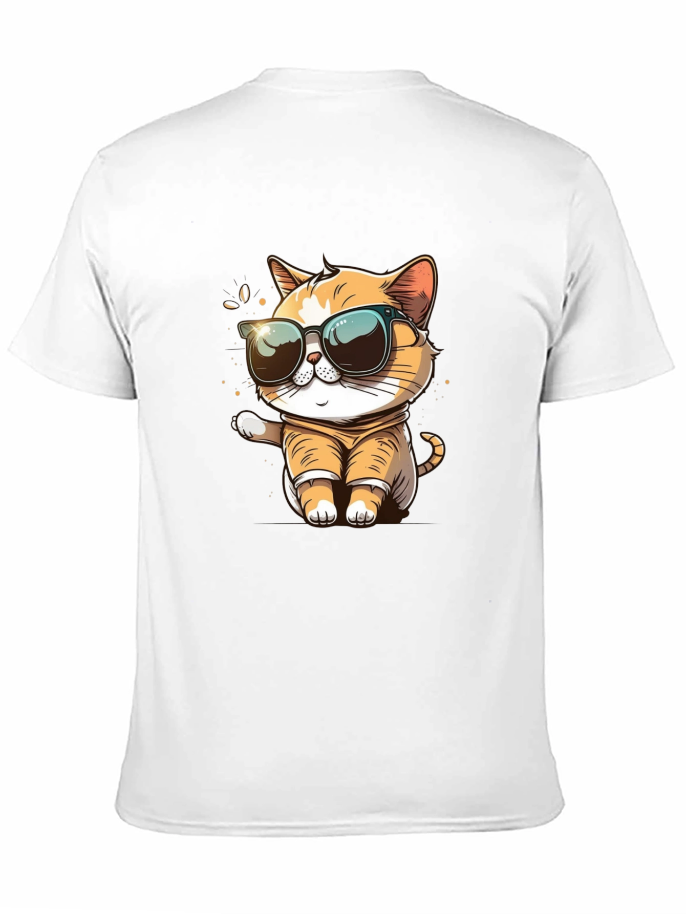 Black Cool Cat Graphic Tee - Trendy Style view 11