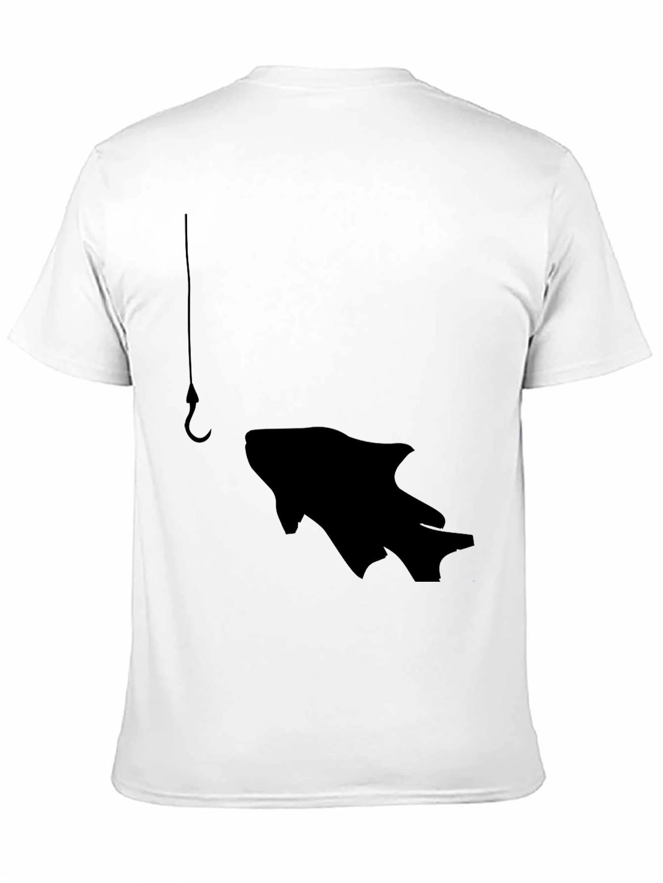 Black Fishing Hook Fish Graphic Tee - Black view 11