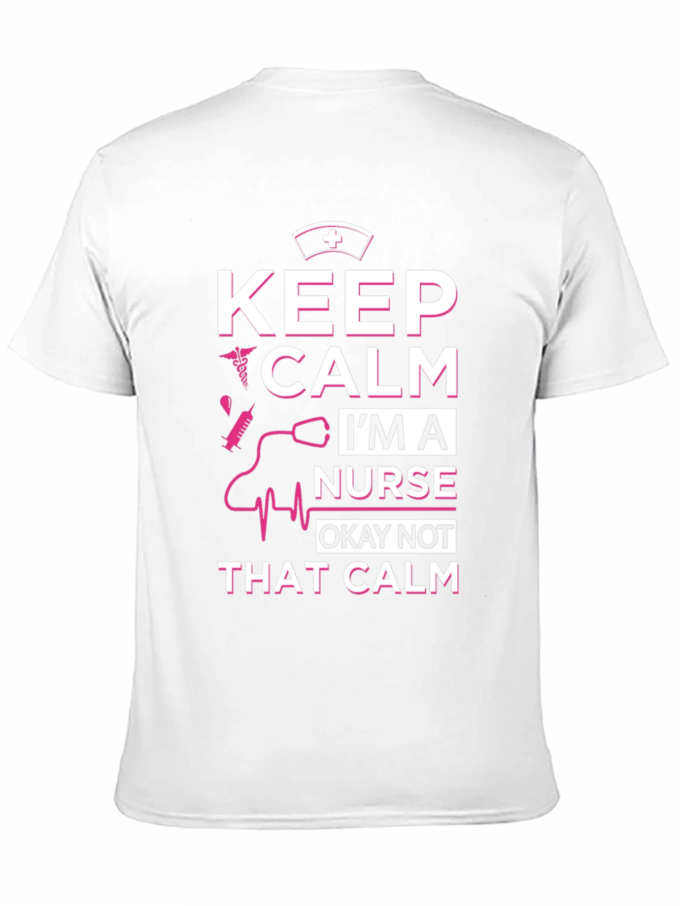 Black Keep Calm I'm A Nurse T-Shirt - Funny Nurse Tee view 11