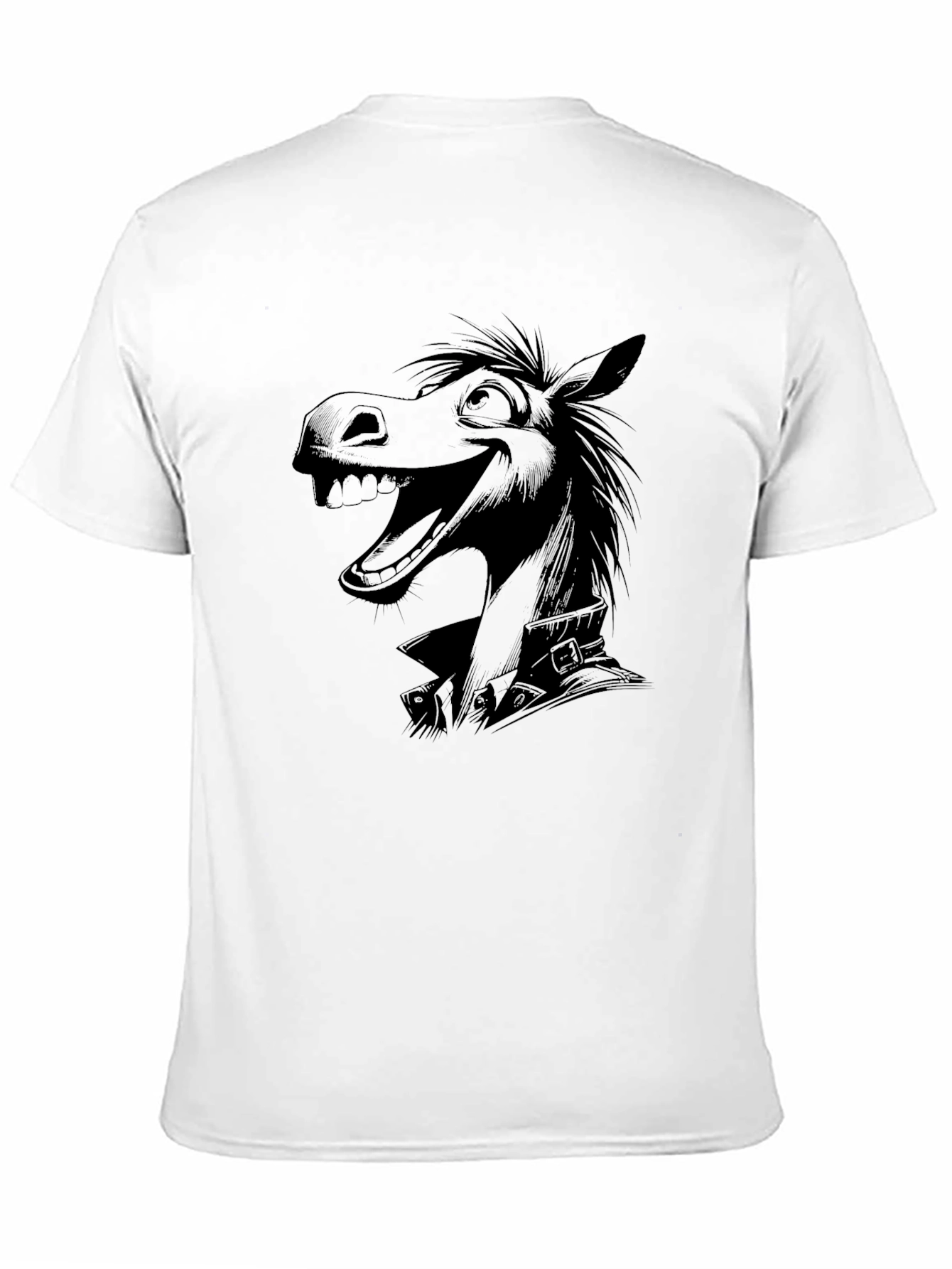 Black Cartoon Horse Black T-Shirt view 11