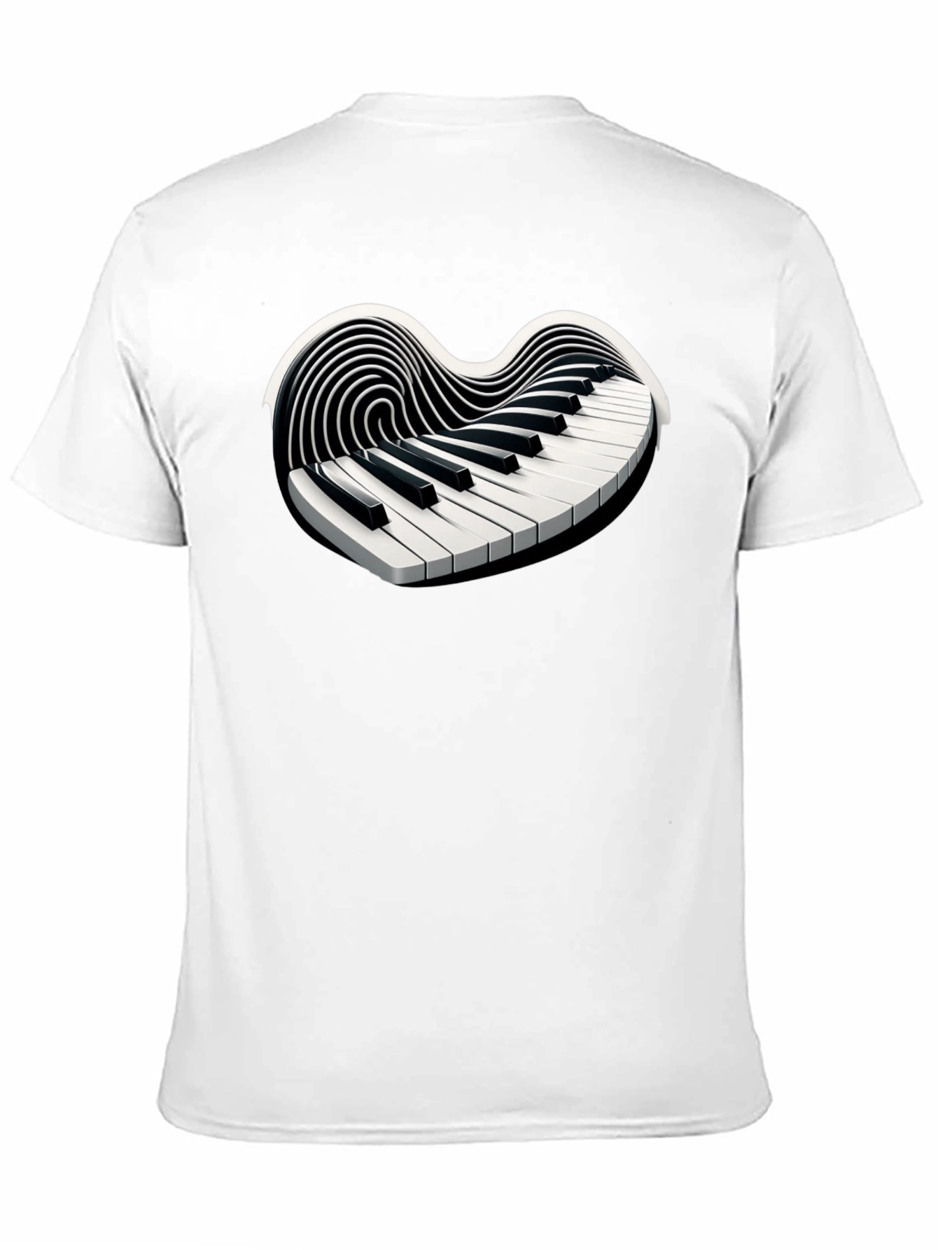 Piano Heart T-Shirt - Musical Love Tee - 11