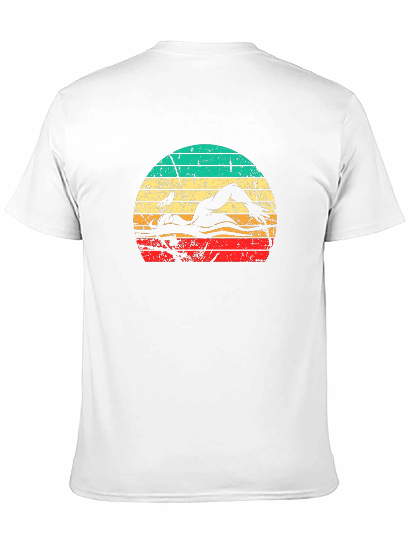 Retro Swimmer Graphic T-Shirt - Black - 11