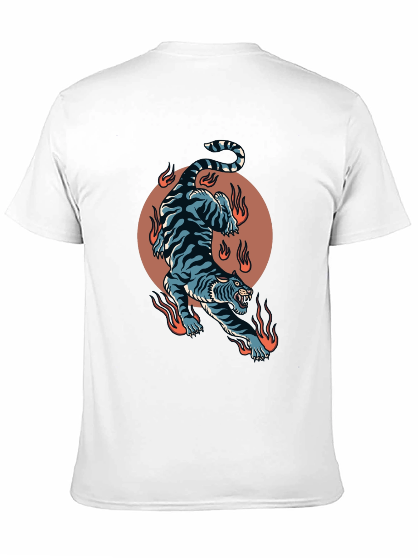 Black Fiery Tiger Graphic Tee - Bold Black T-Shirt view 11