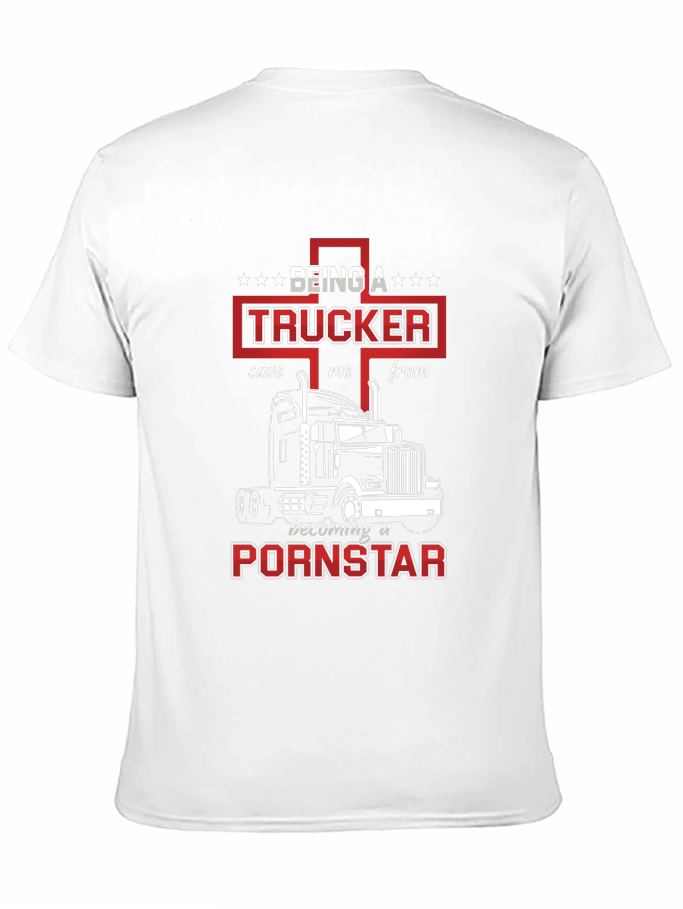 Black Trucker T-Shirt: Save Me From Becoming A Pornstar view 11