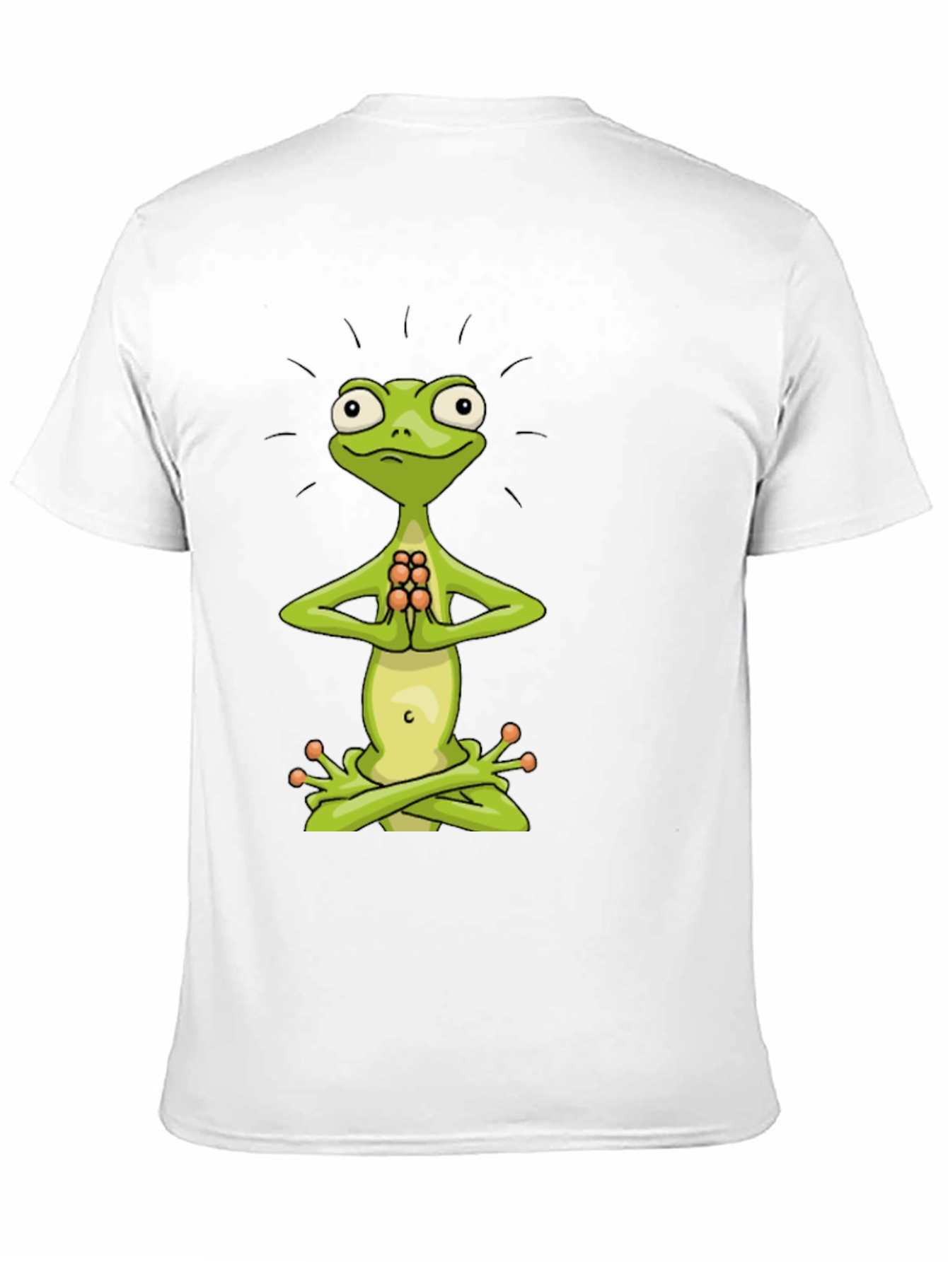 Black Zen Frog Tee - Meditating Cartoon Frog T-Shirt view 11
