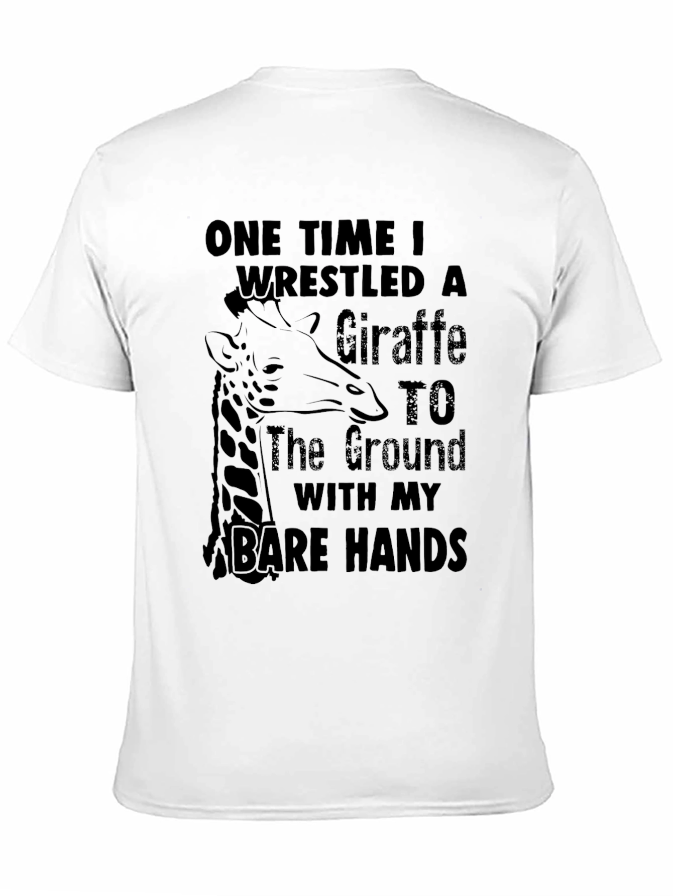 Black Giraffe Wrestler T-Shirt - Funny Graphic Tee view 11