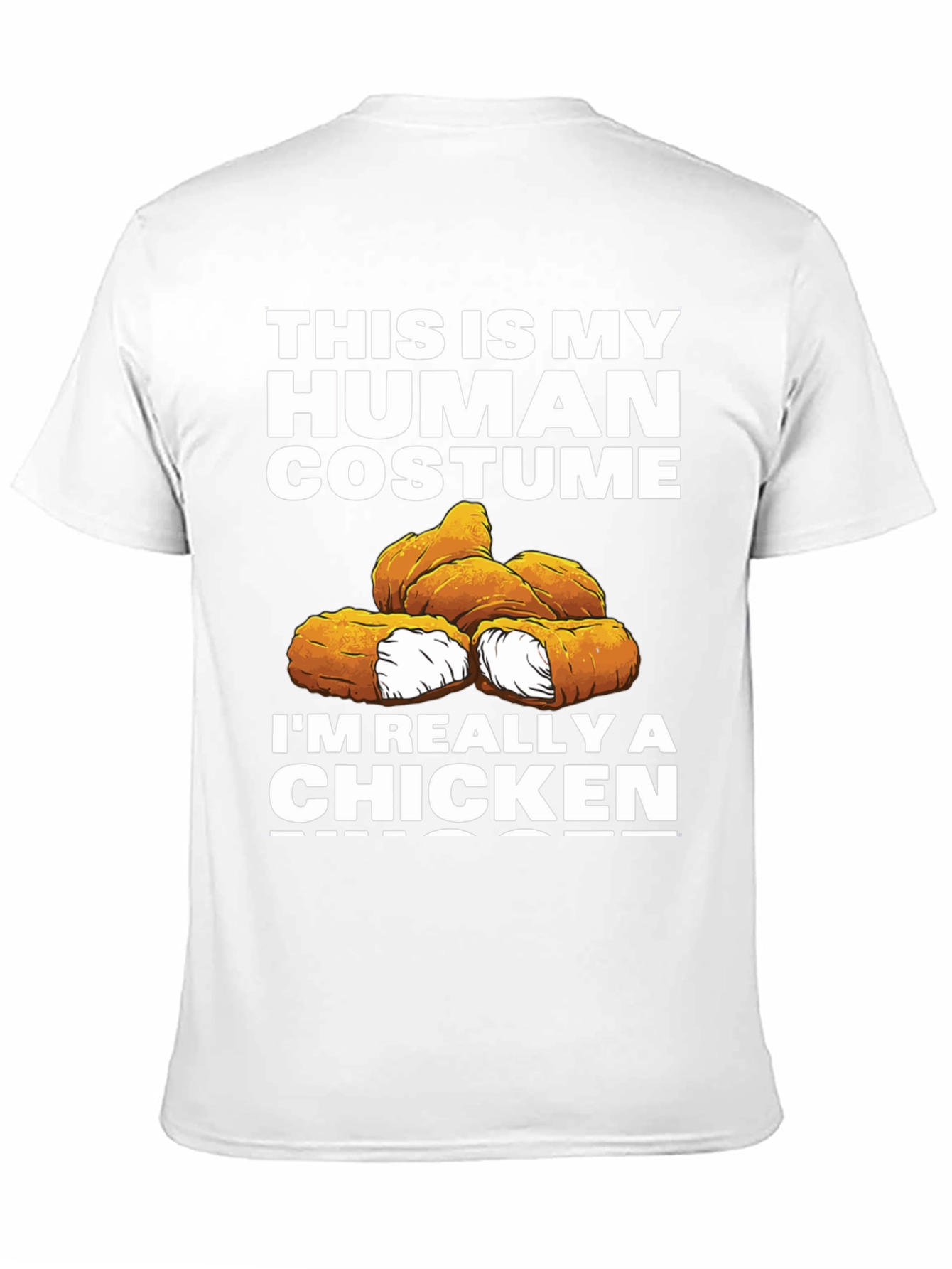 Black Funny Human Costume Chicken Nuggets T-Shirt view 11