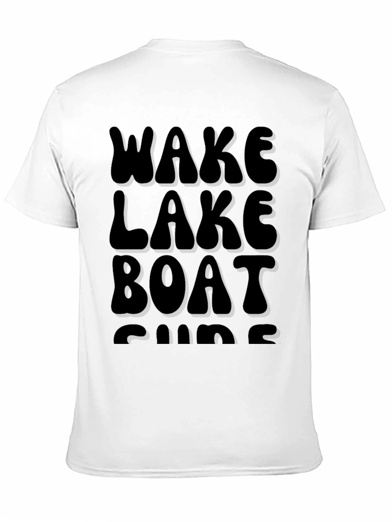 Black Wake Lake Boat Surf T-Shirt, Black Cotton Tee view 11