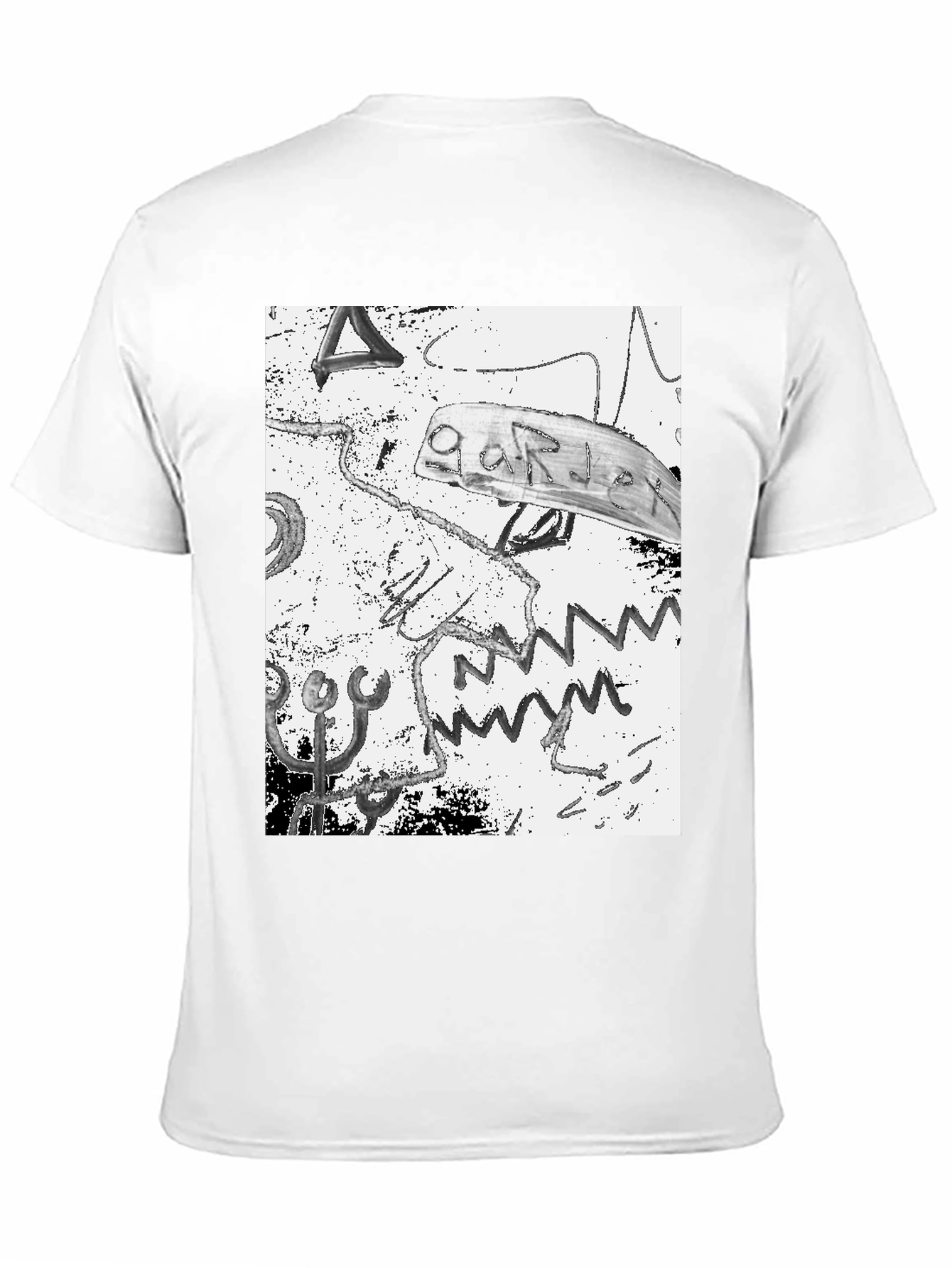 Black Abstract Graphic Print Black Cotton T-Shirt view 11