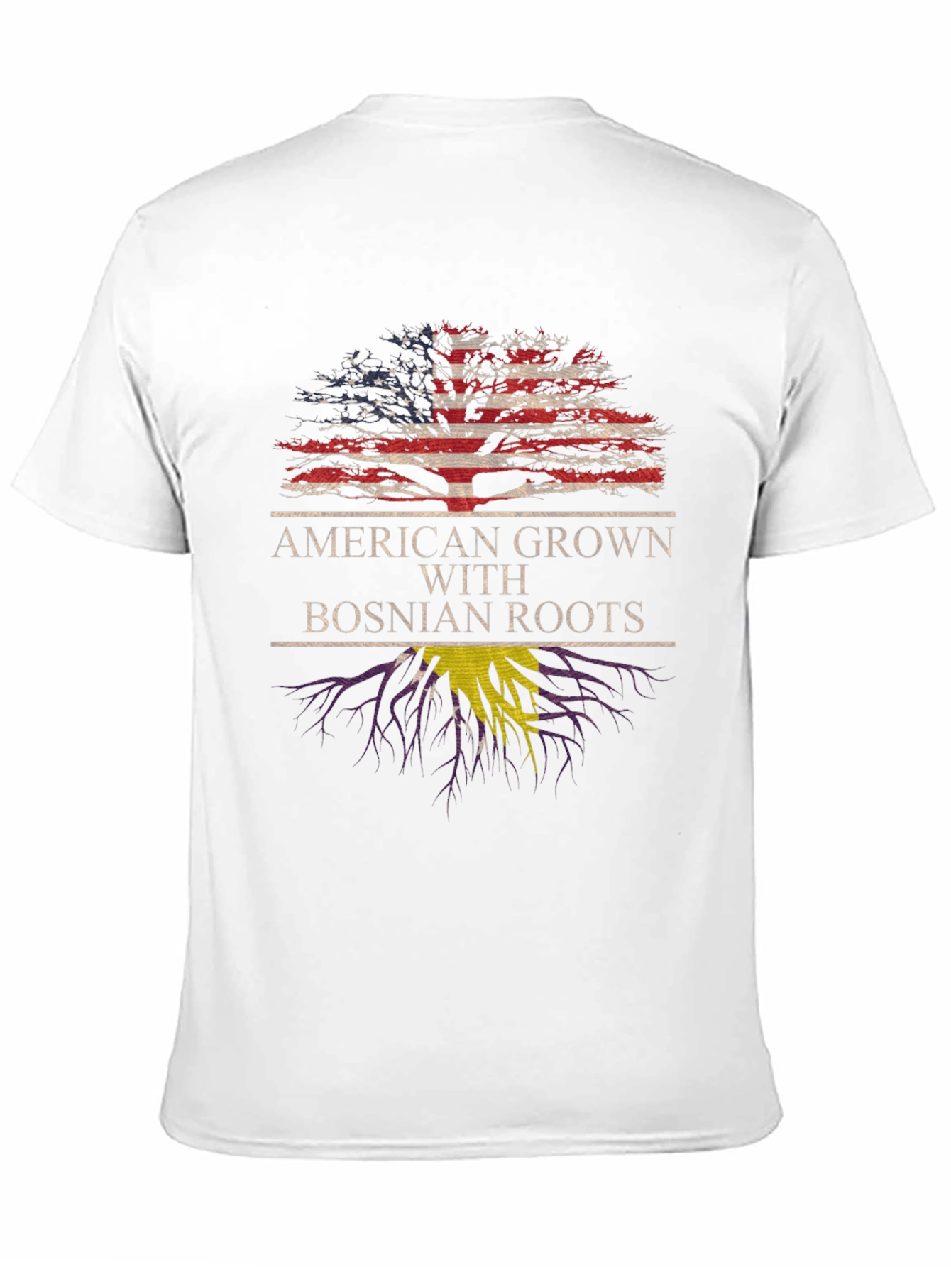 Black American Grown Bosnian Roots T-Shirt view 11