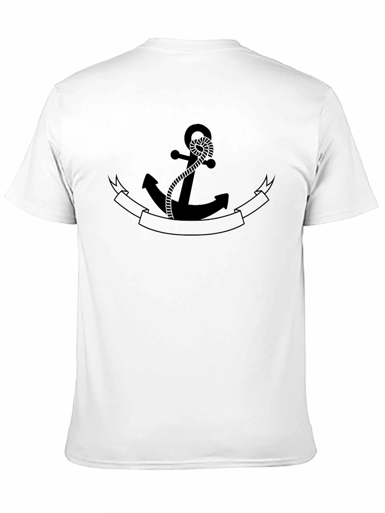 Black Nautical Anchor Graphic Tee - Black, Classic Design view 11